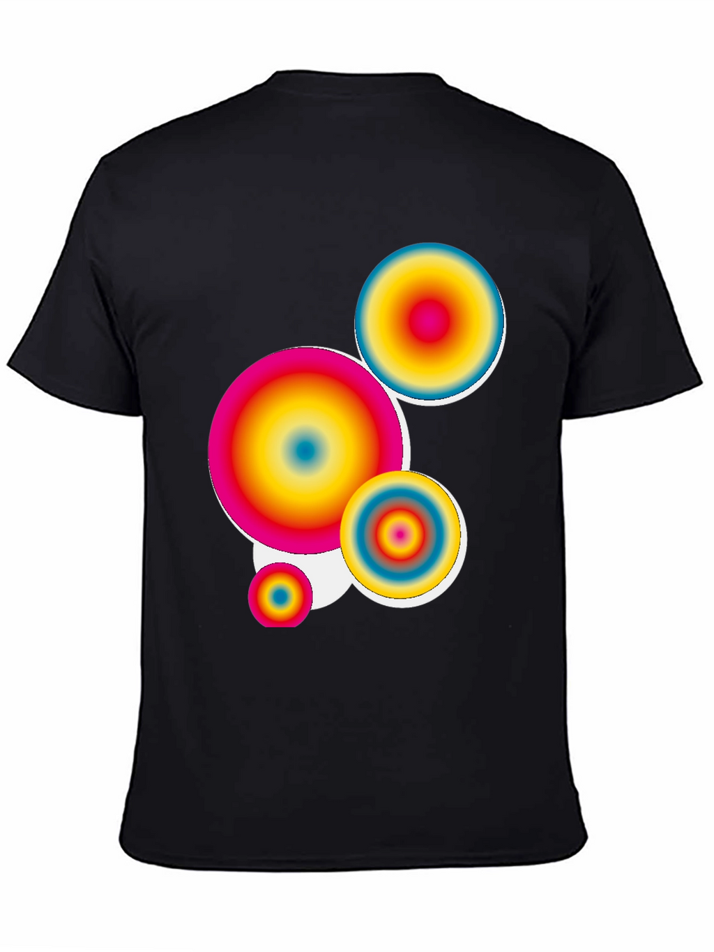 Retro Circles Graphic Tee - Black
