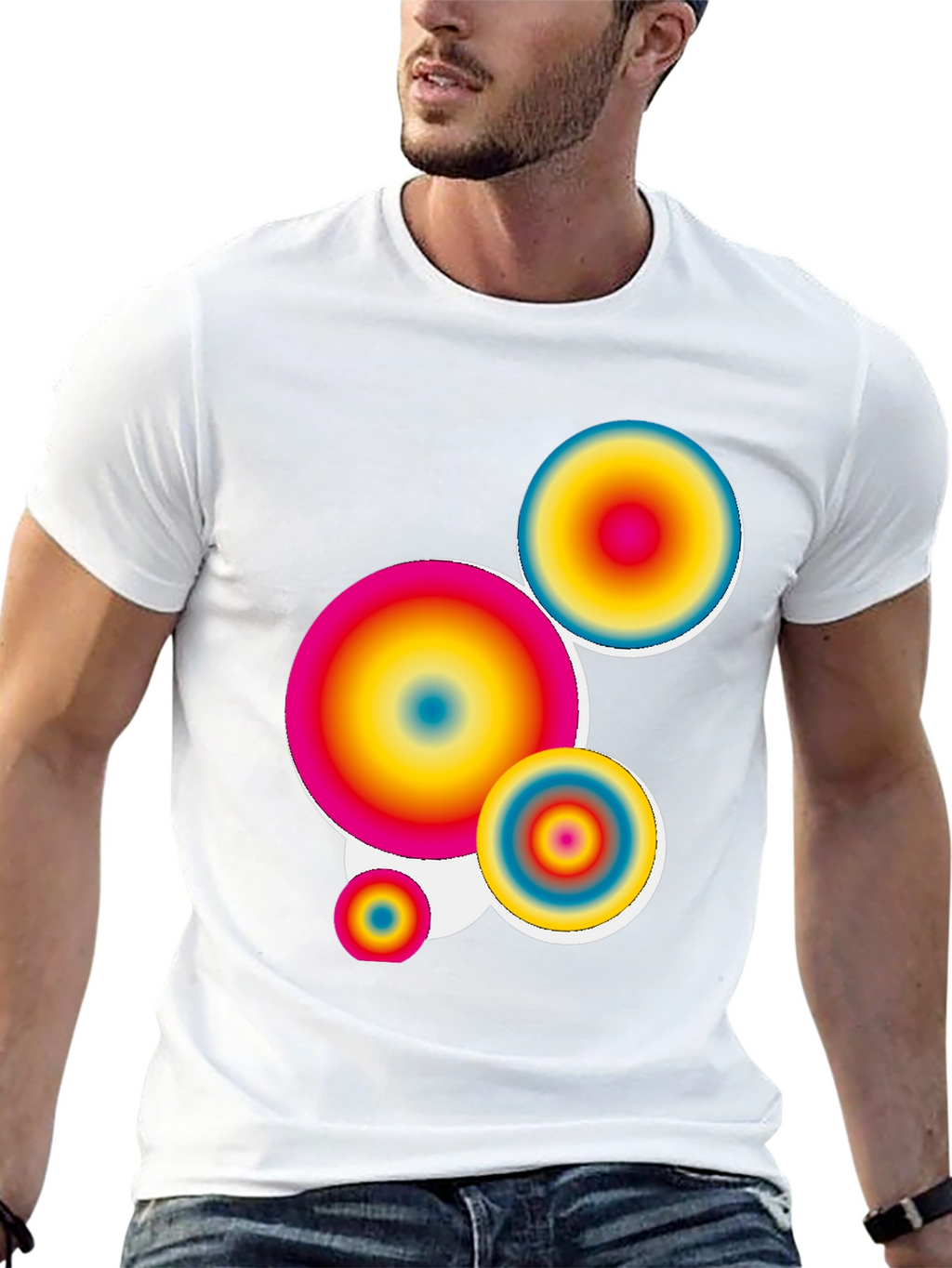 Retro Circles Graphic Tee - Black