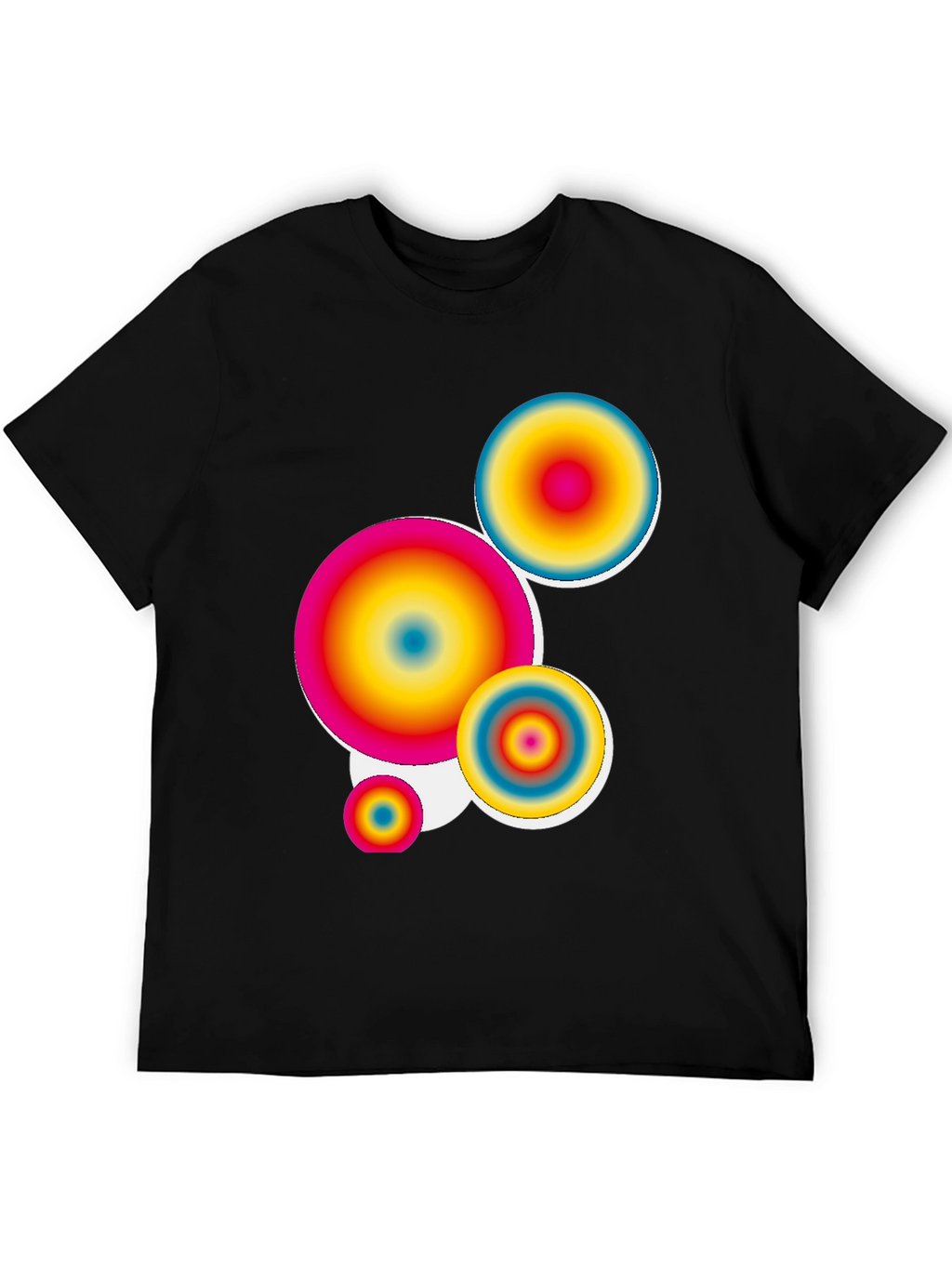 Retro Circles Graphic Tee - Black