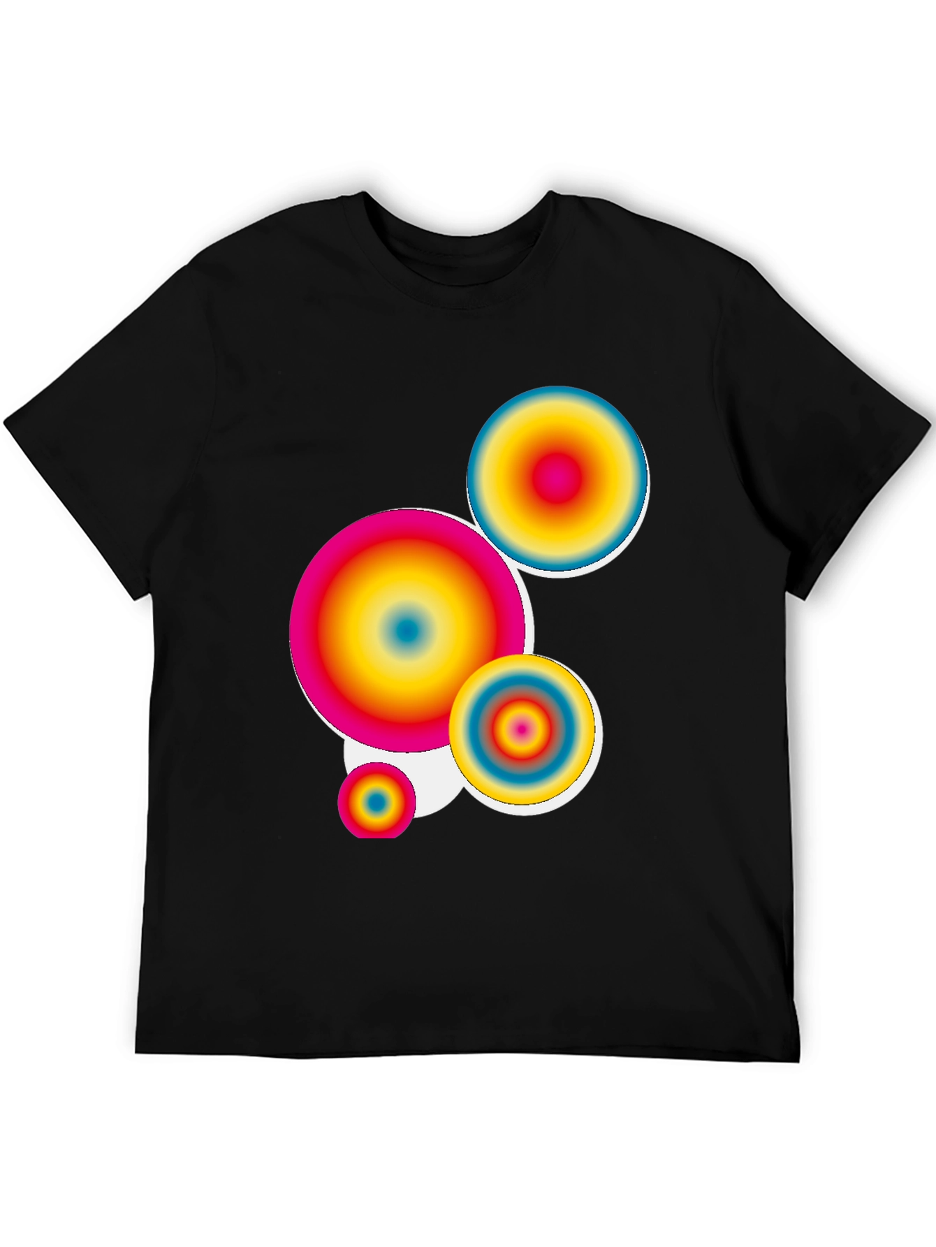 Retro Circles Graphic Tee - Black