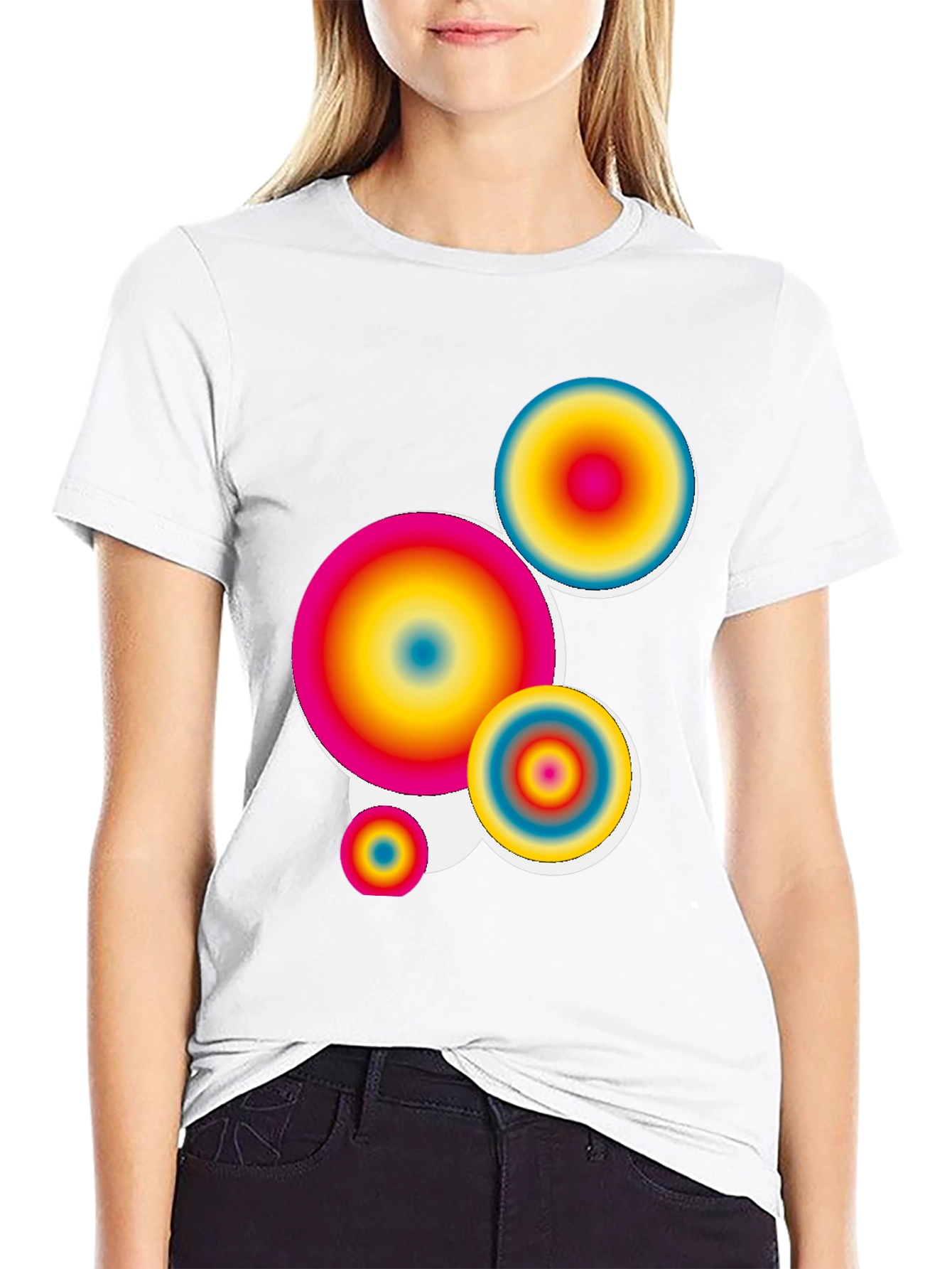 Retro Circles Graphic Tee - Black