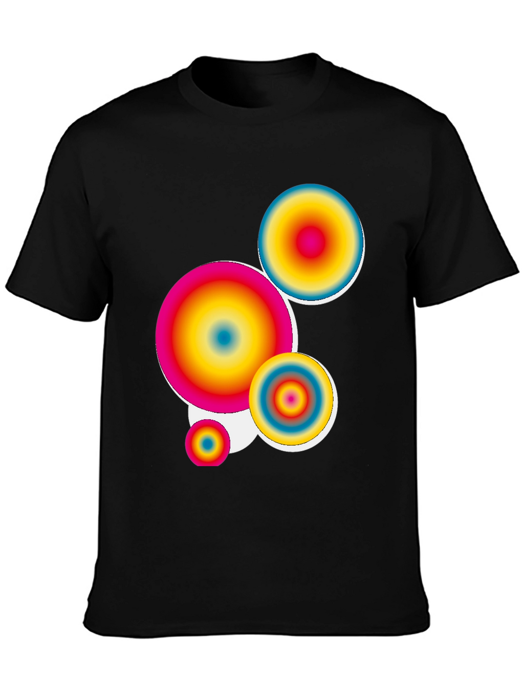 Retro Circles Graphic Tee - Black