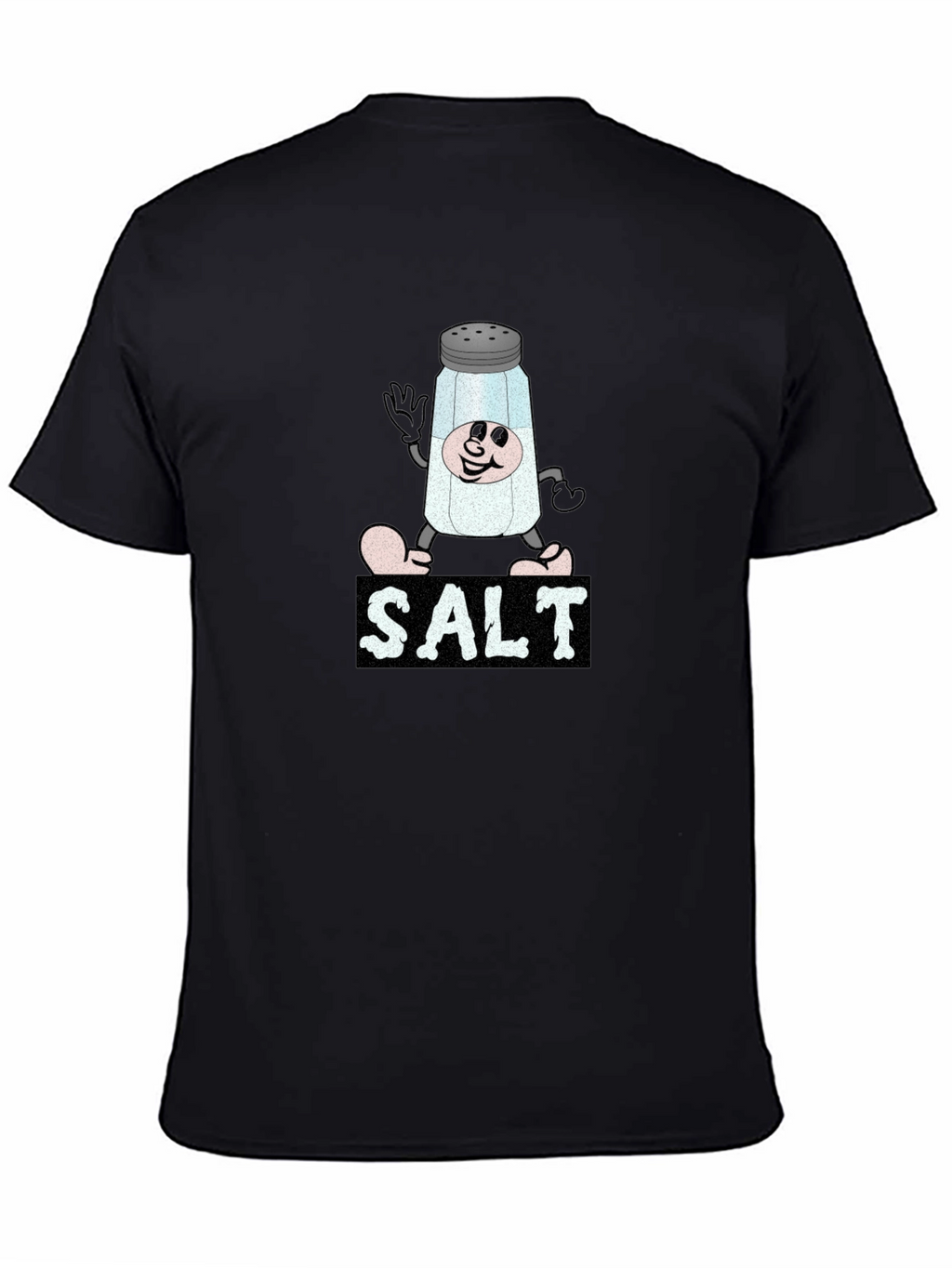 Cartoon Salt Shaker Black T-Shirt