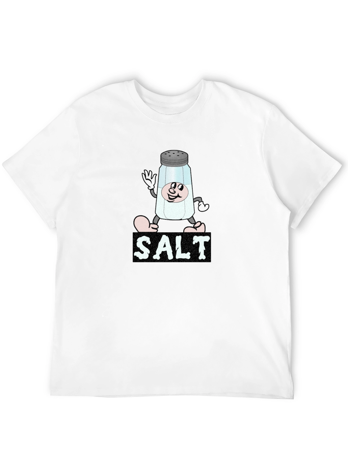 Cartoon Salt Shaker Black T-Shirt