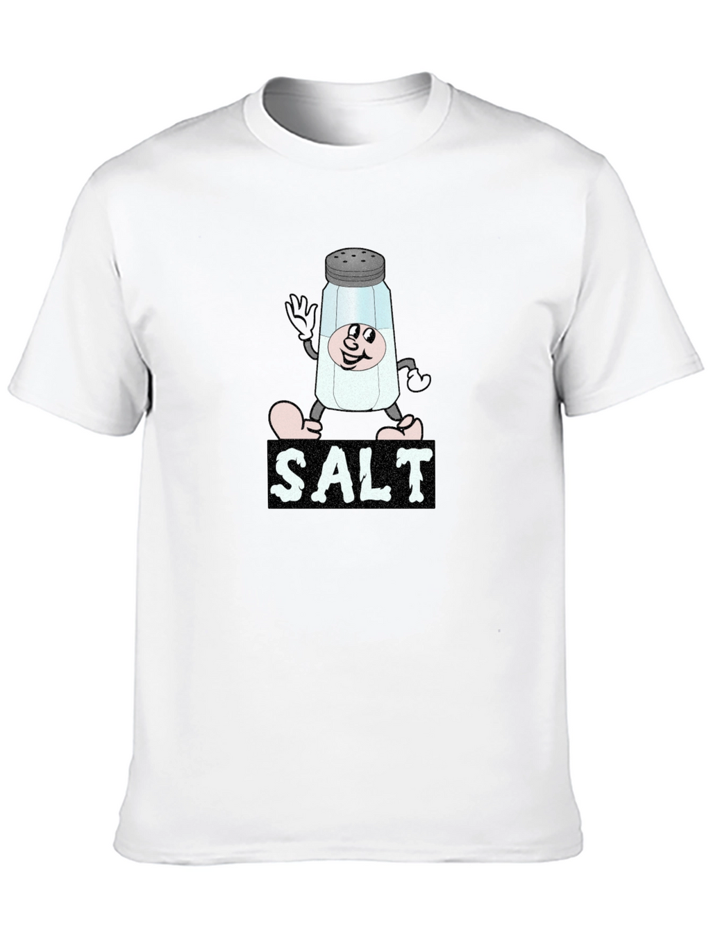 Cartoon Salt Shaker Black T-Shirt