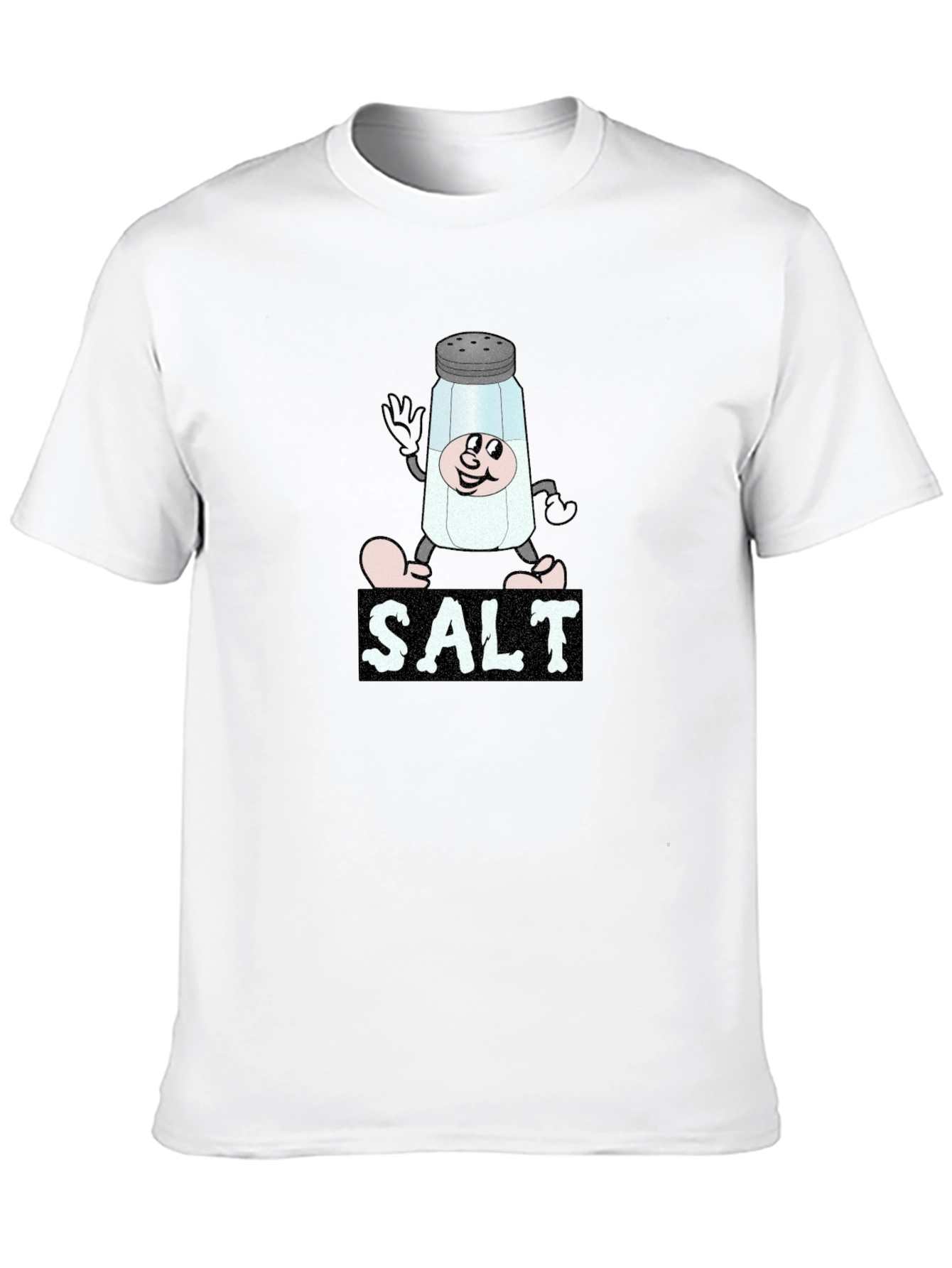 Cartoon Salt Shaker Black T-Shirt