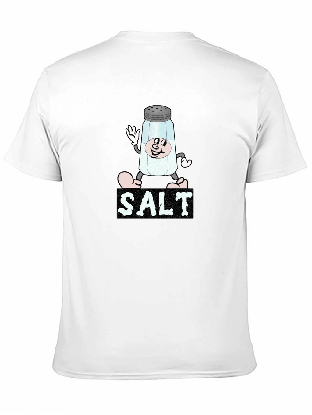 Cartoon Salt Shaker Black T-Shirt
