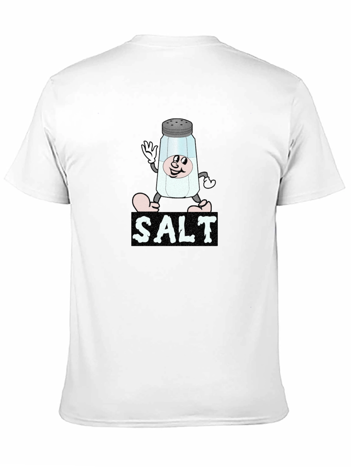 Cartoon Salt Shaker Black T-Shirt