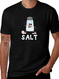 Cartoon Salt Shaker Black T-Shirt