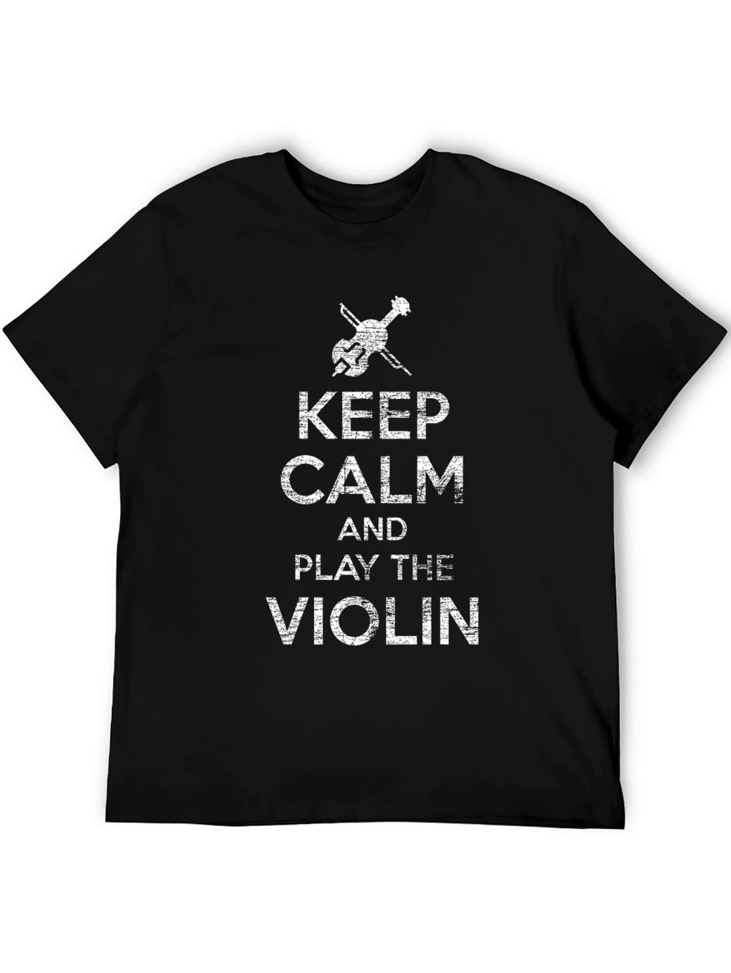 Keep Calm & Play the Violin Black Graphic Tee