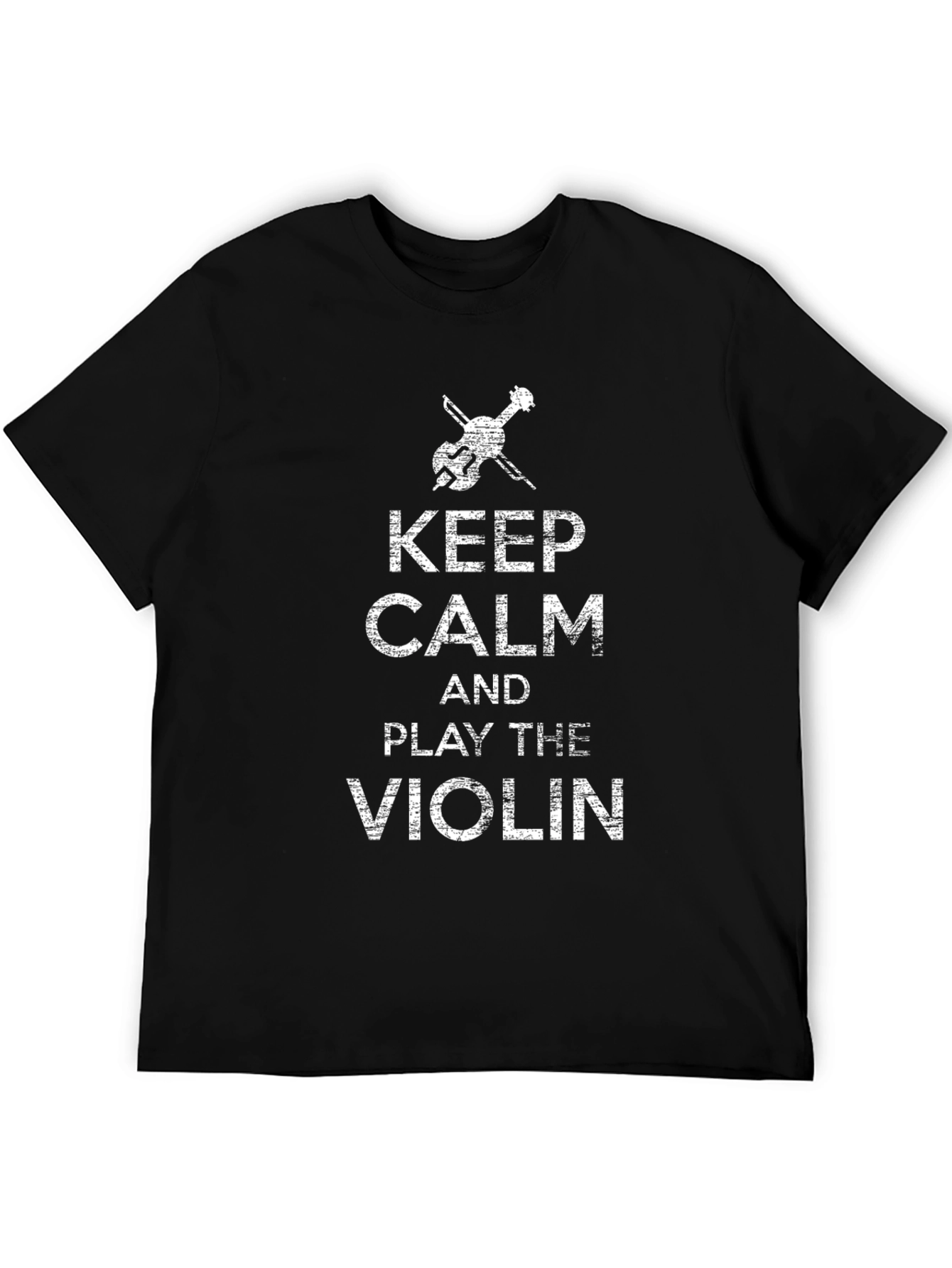 Keep Calm & Play the Violin Black Graphic Tee