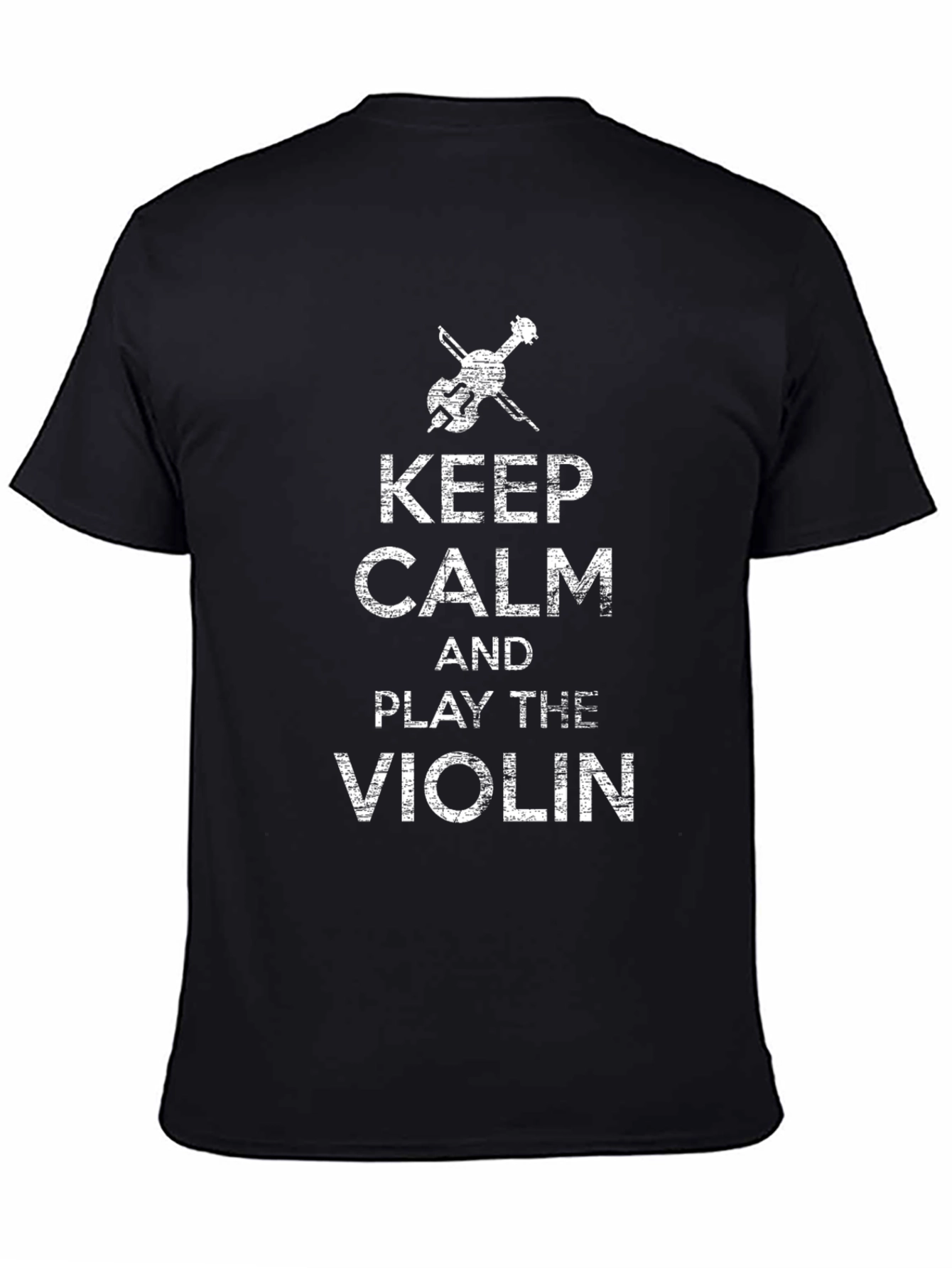 Keep Calm & Play the Violin Black Graphic Tee