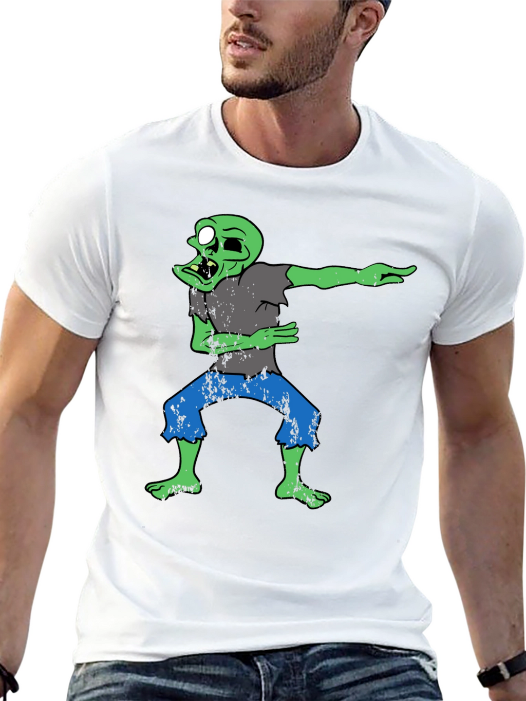 Dabbing Zombie Graphic T-Shirt - Black
