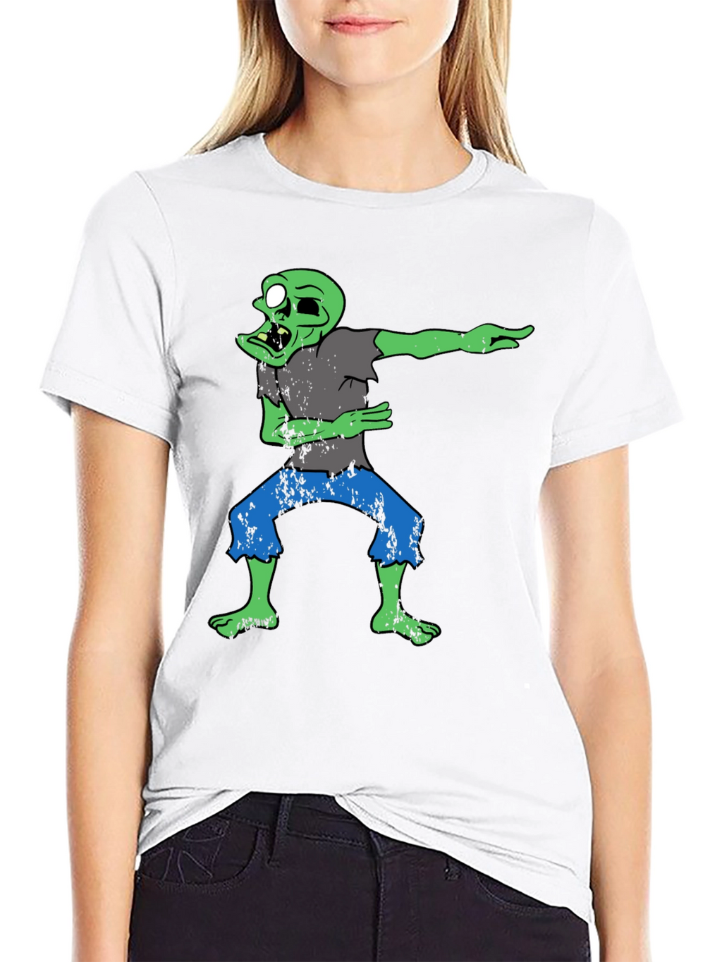 Dabbing Zombie Graphic T-Shirt - Black