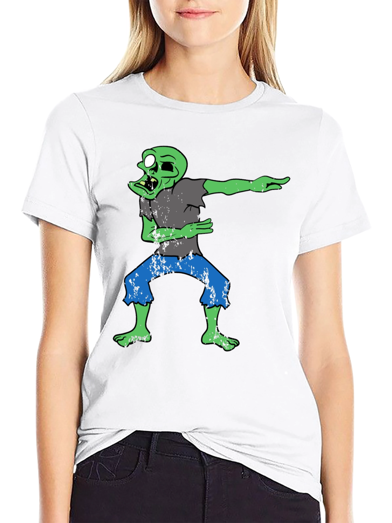 Dabbing Zombie Graphic T-Shirt - Black