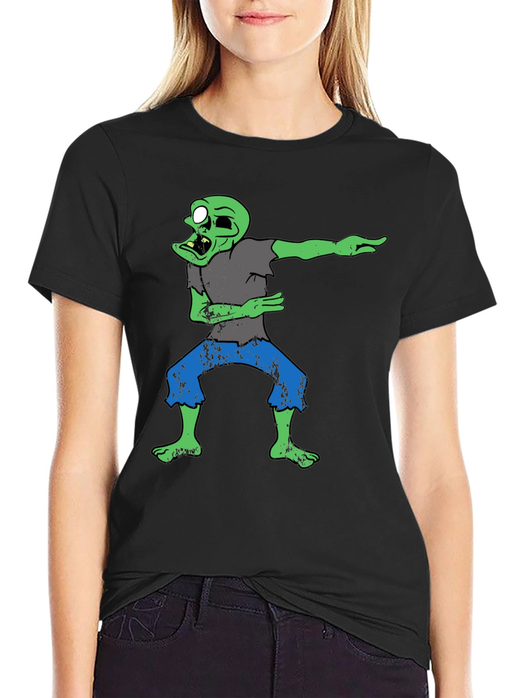 Dabbing Zombie Graphic T-Shirt - Black