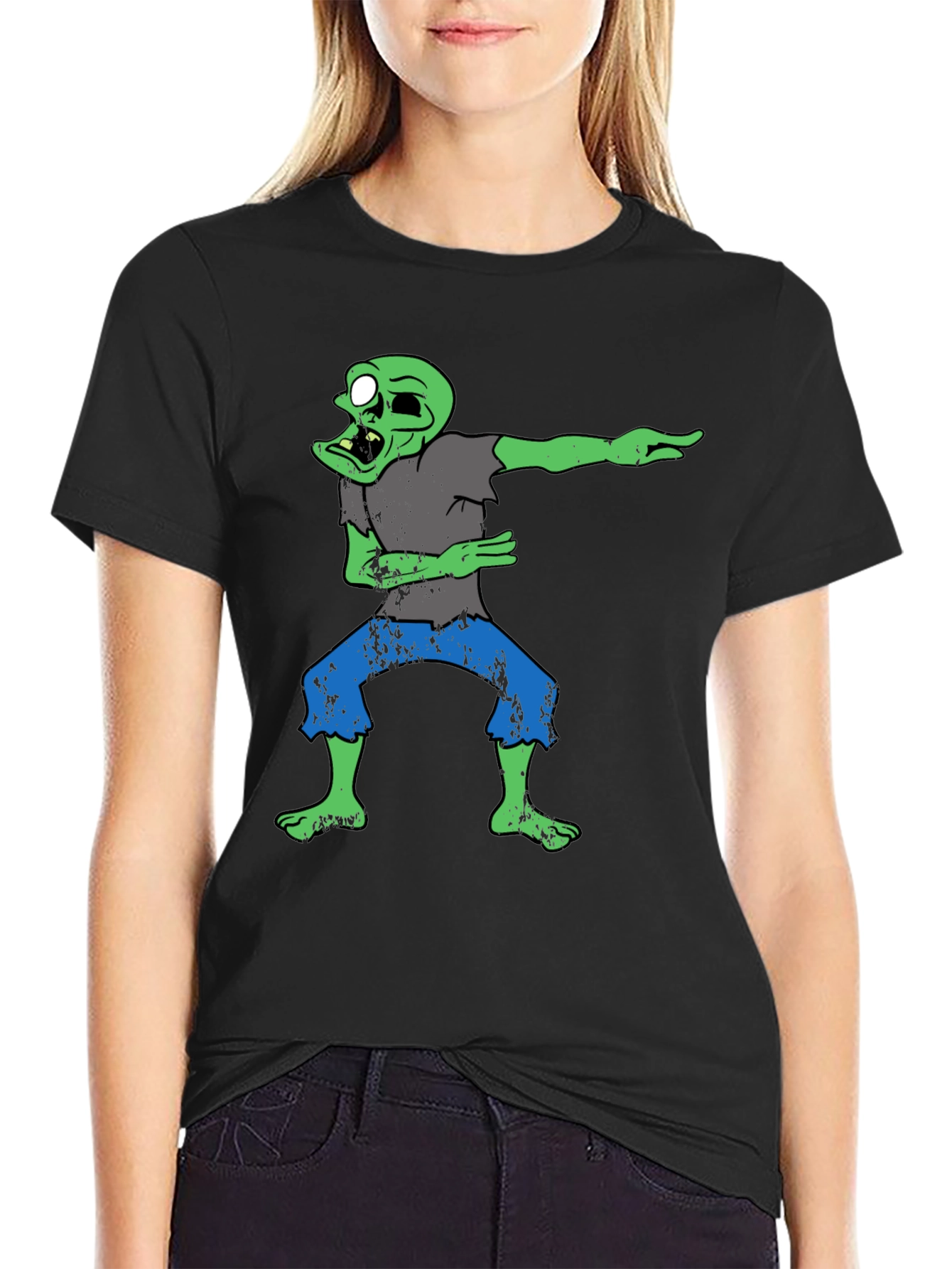 Dabbing Zombie Graphic T-Shirt - Black