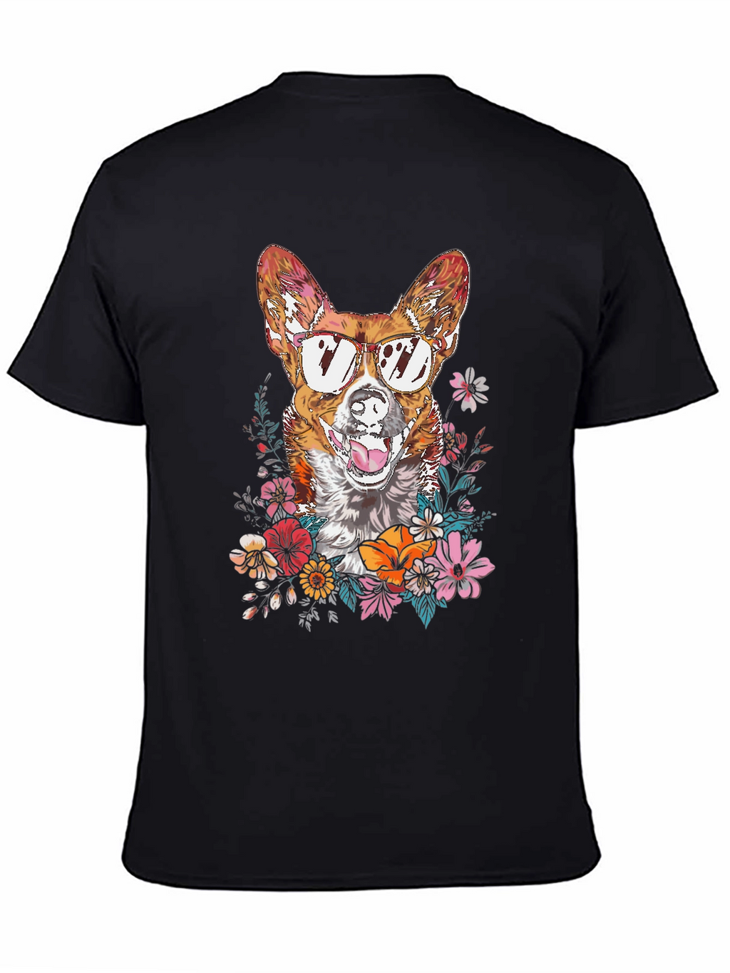 Cool Corgi Floral T-Shirt