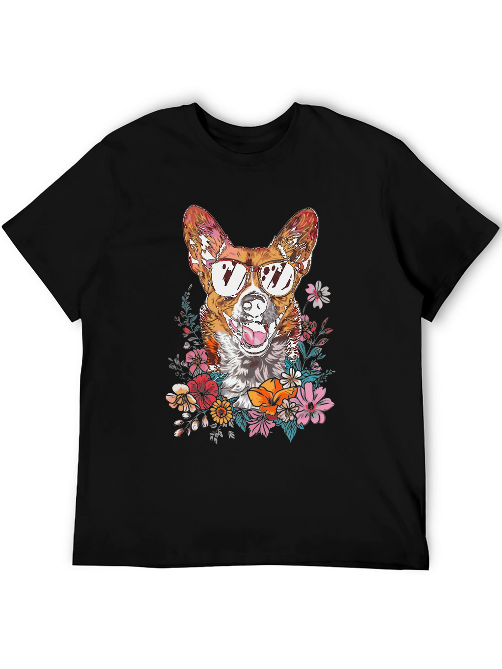 Cool Corgi Floral T-Shirt