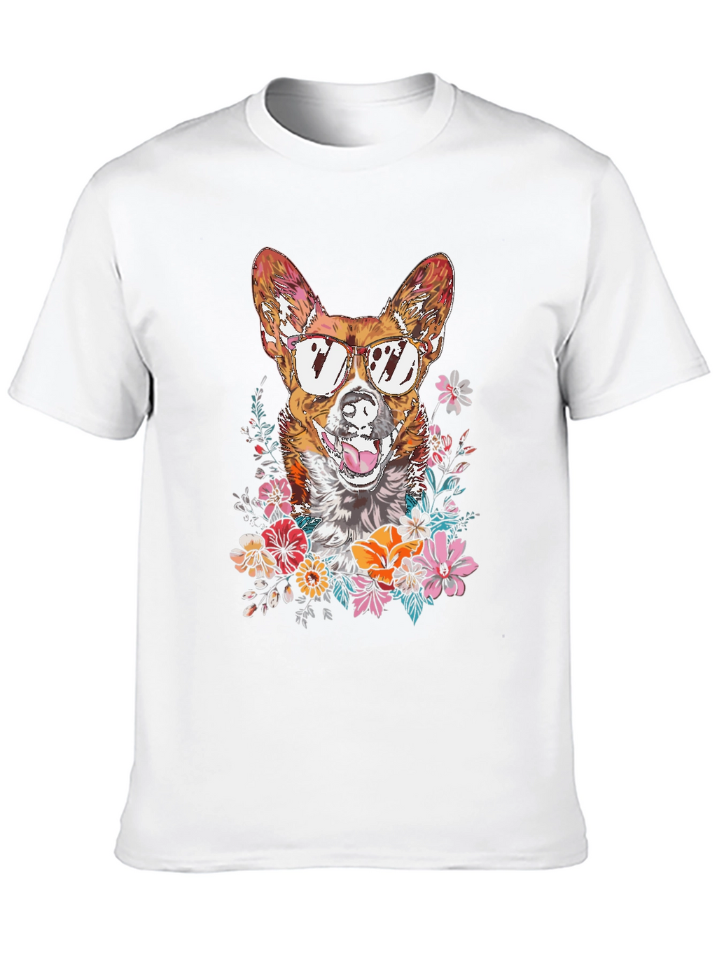 Cool Corgi Floral T-Shirt