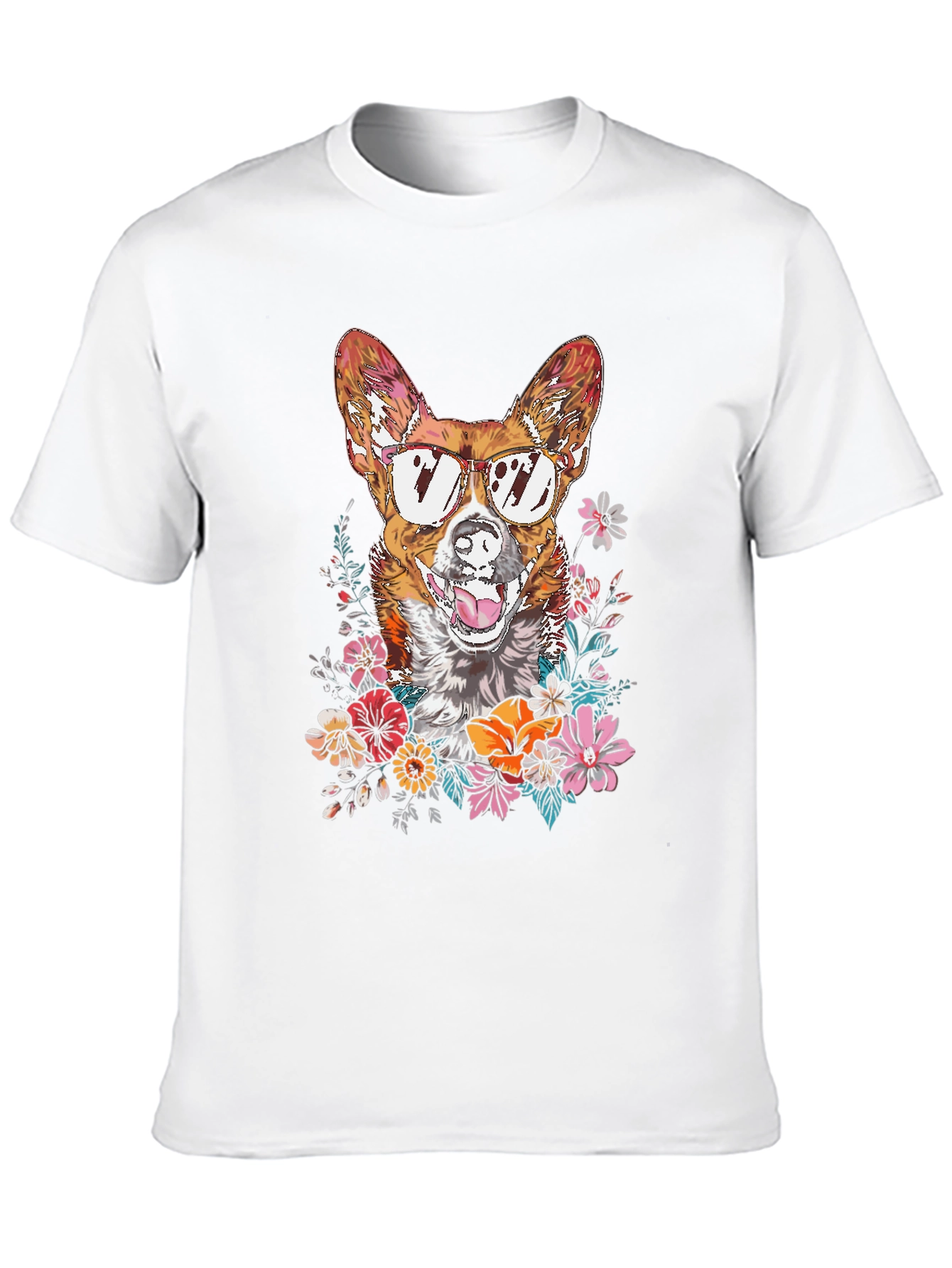 Cool Corgi Floral T-Shirt