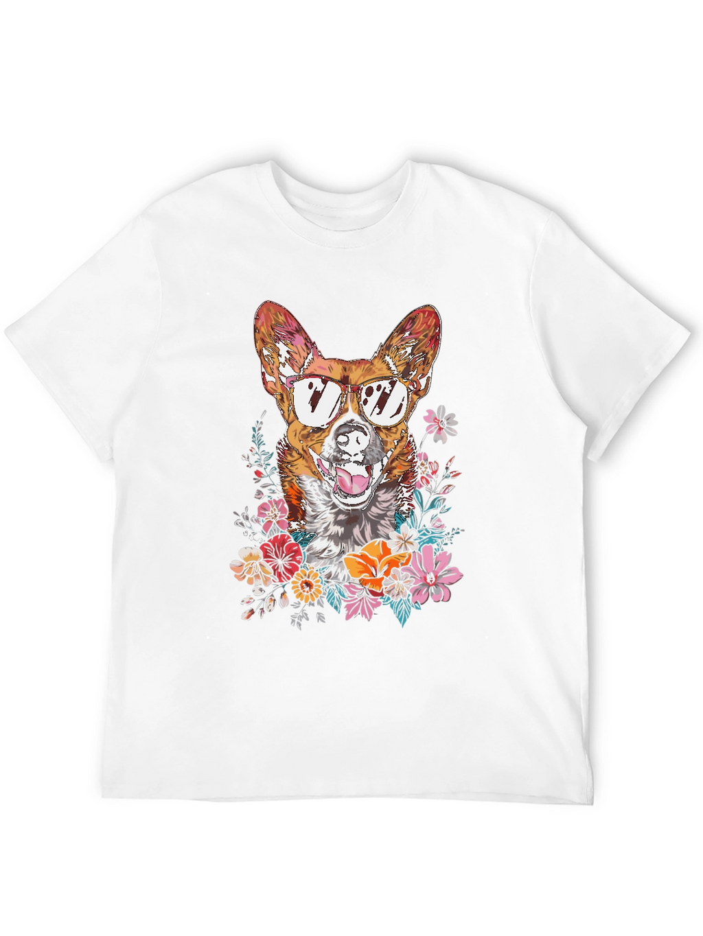 Cool Corgi Floral T-Shirt