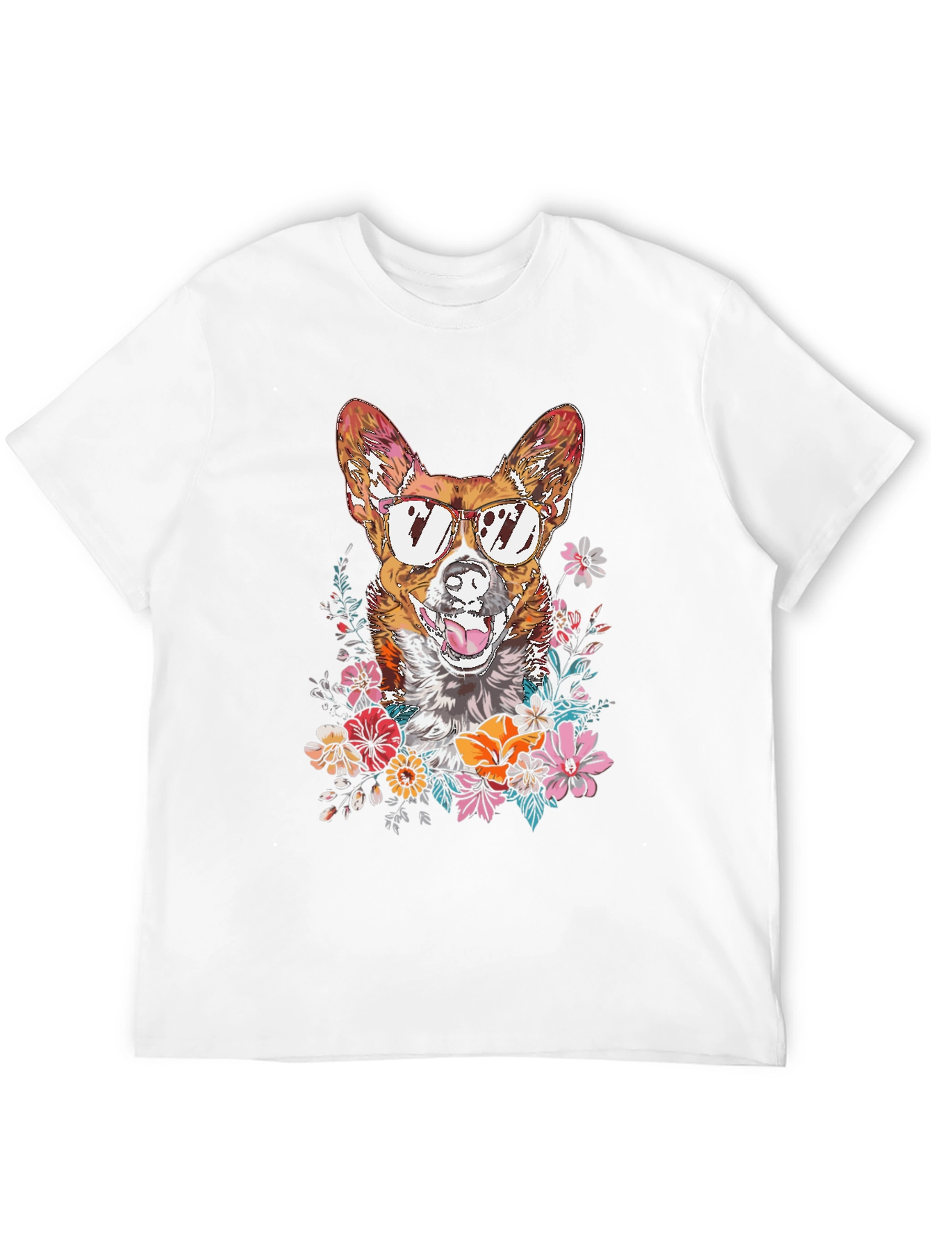 Cool Corgi Floral T-Shirt