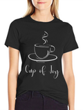 Cup of Joy Graphic T-Shirt - Black