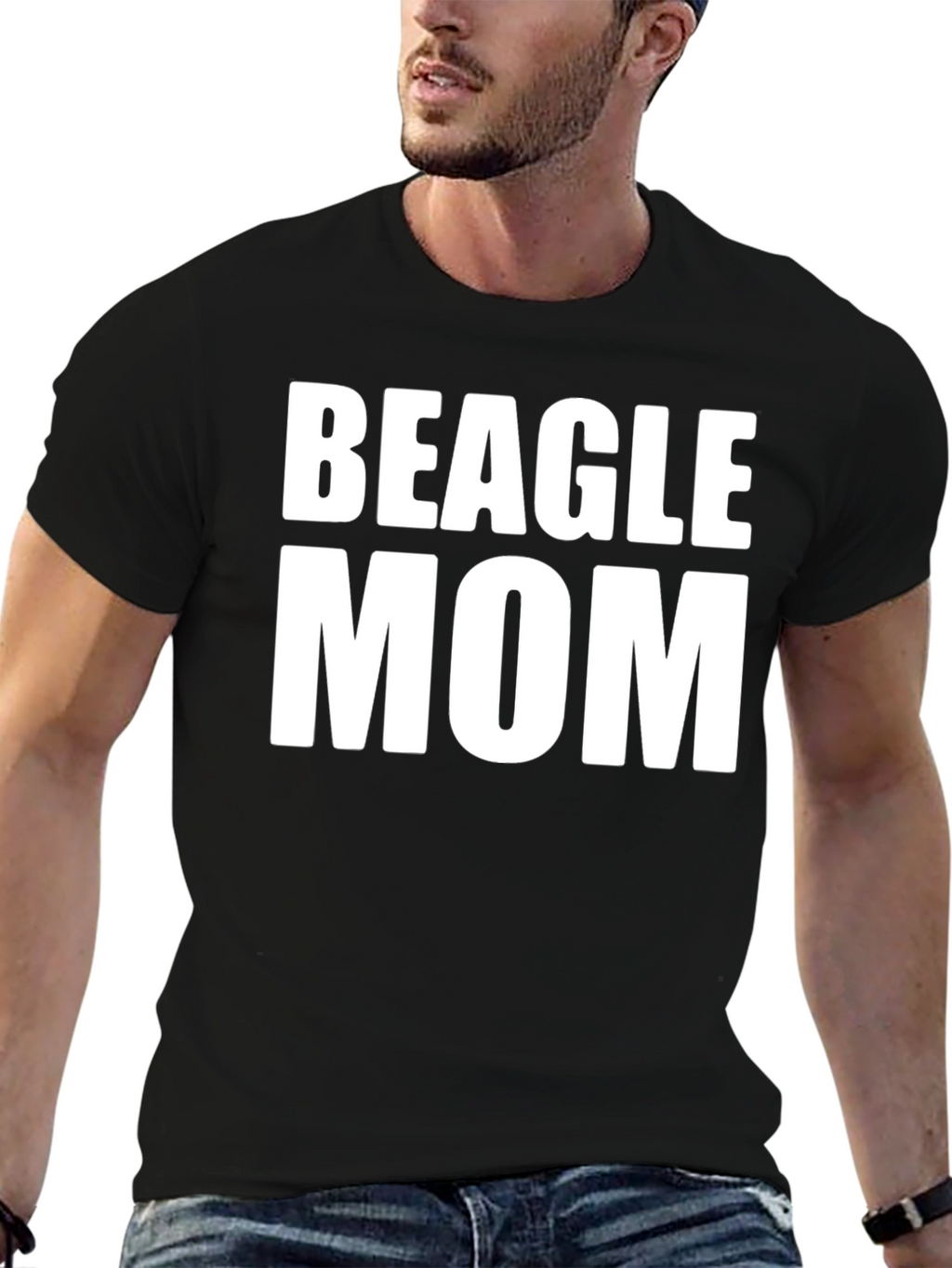 Beagle Mom T-Shirt - Black Classic Fit