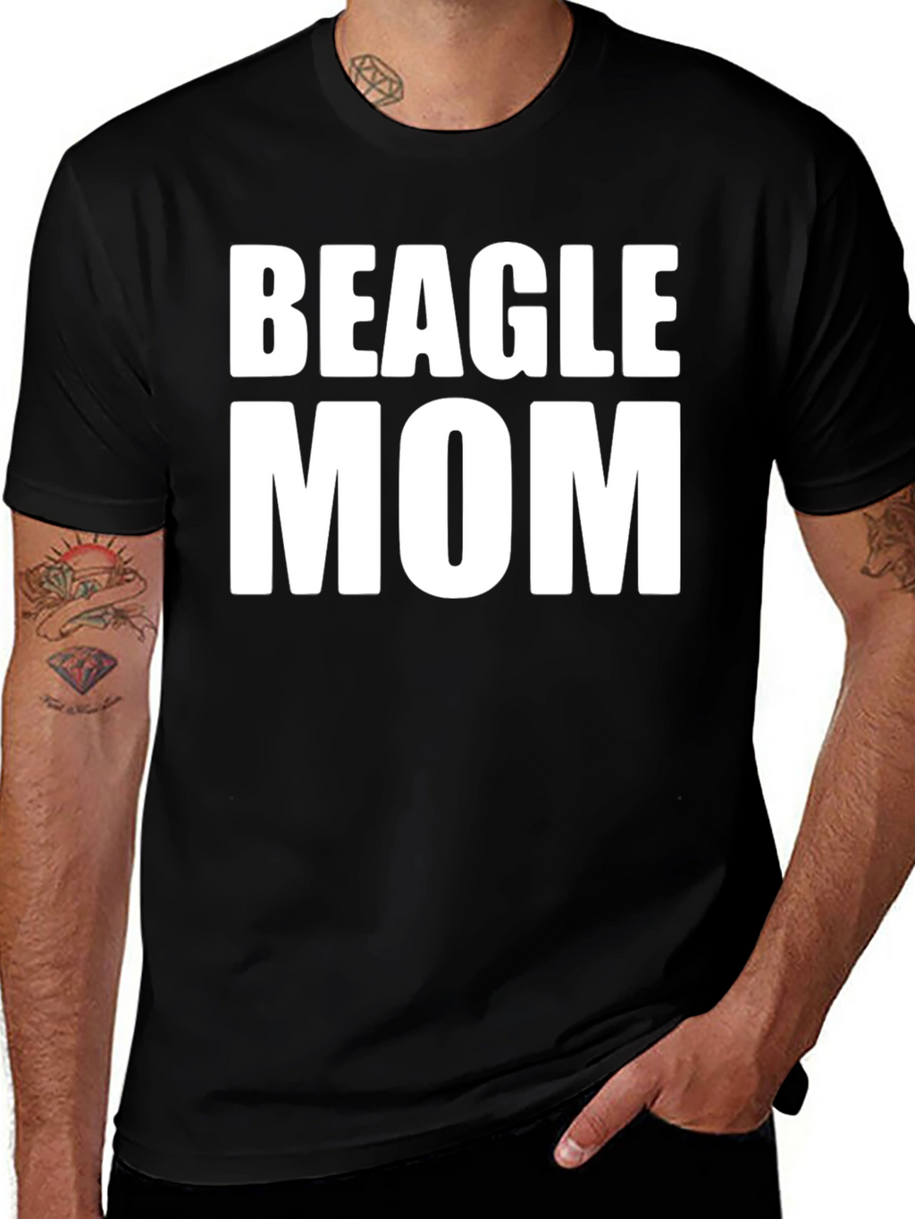 Beagle Mom T-Shirt - Black Classic Fit
