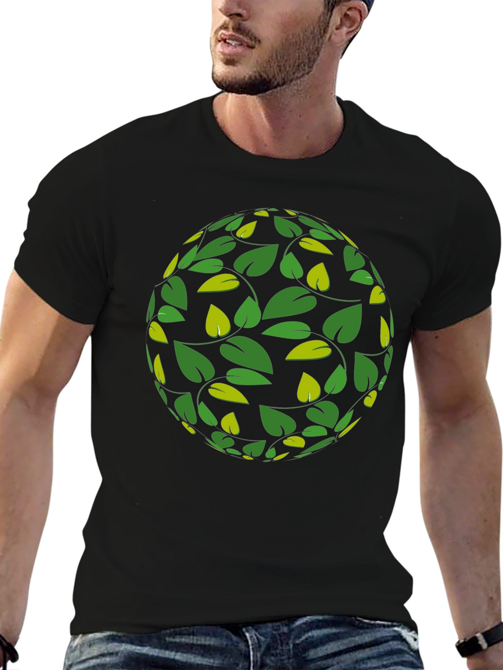 Leaf Globe Graphic Tee - Stylish Casual Wear