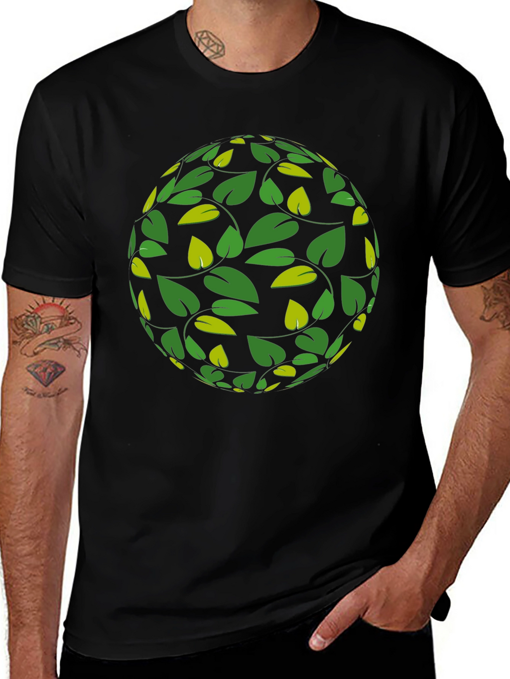 Leaf Globe Graphic Tee - Stylish Casual Wear