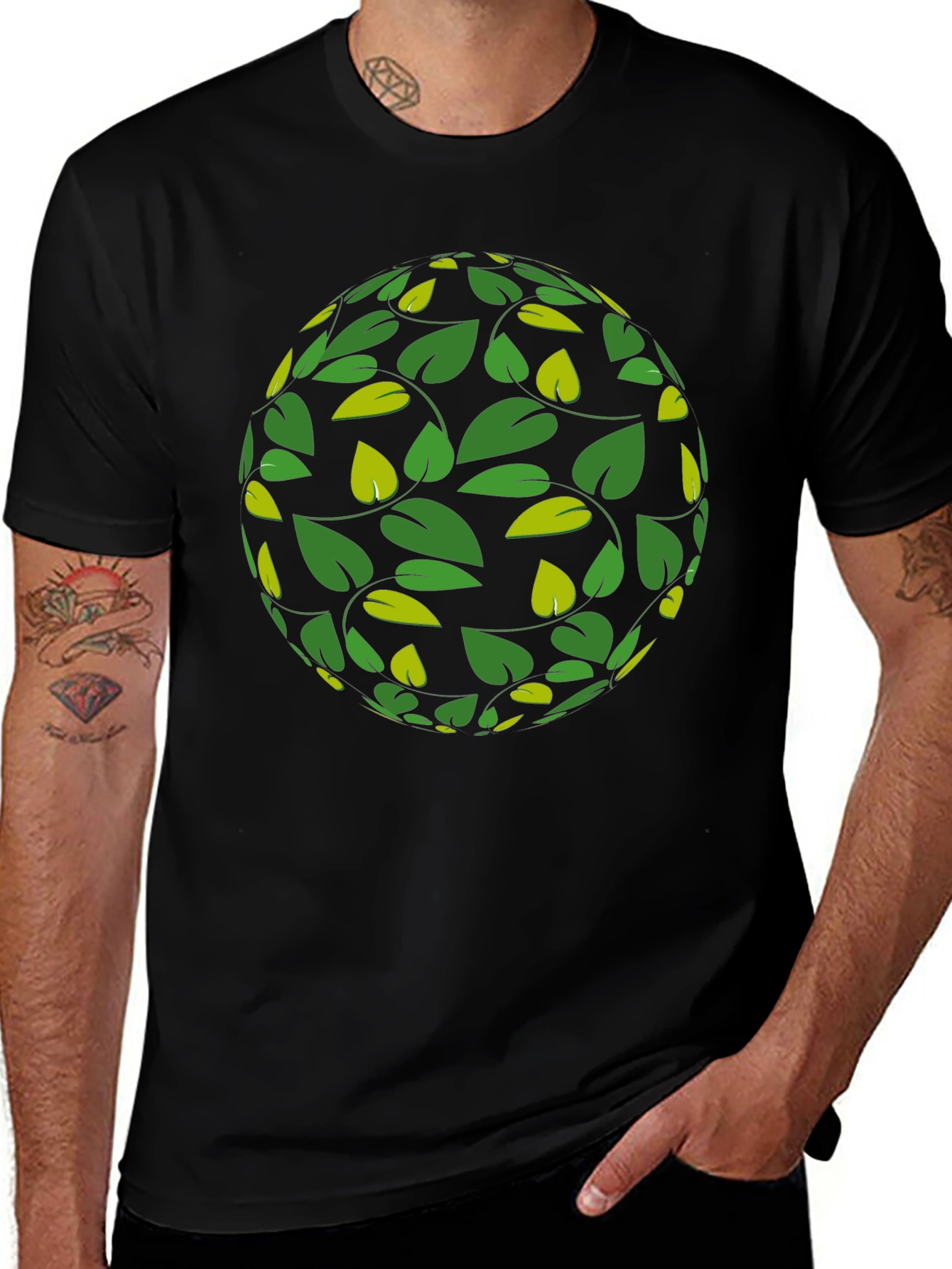 Leaf Globe Graphic Tee - Stylish Casual Wear