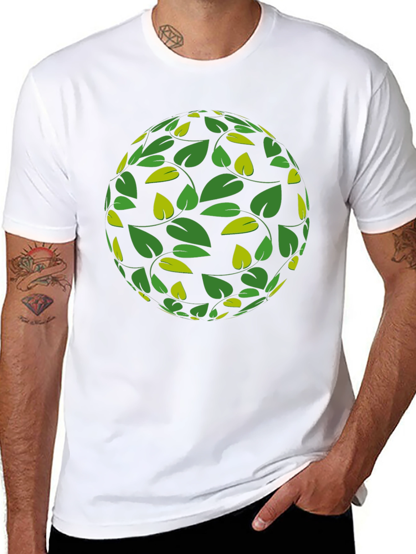 Leaf Globe Graphic Tee - Stylish Casual Wear