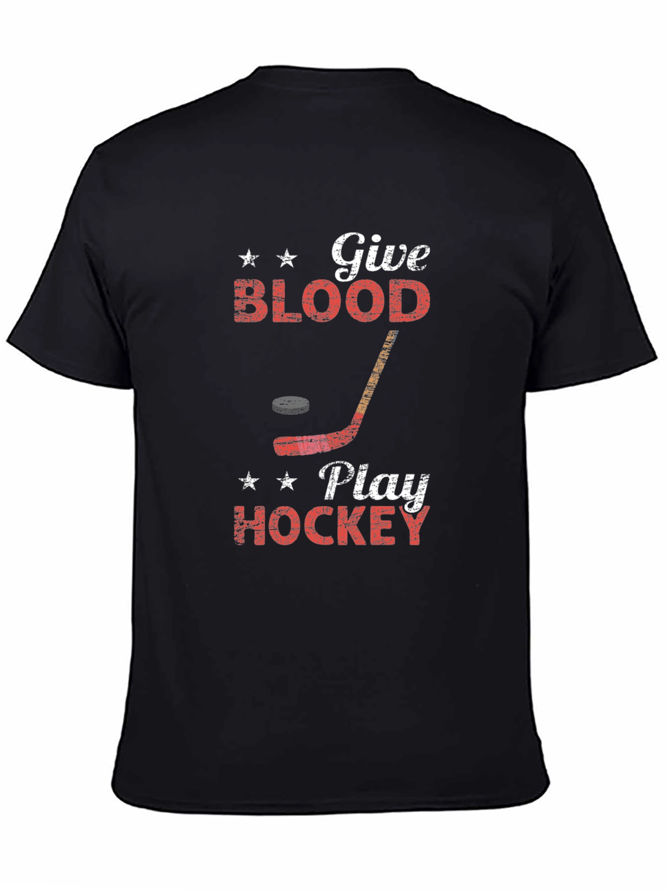 Give Blood Play Hockey Graphic T-Shirt