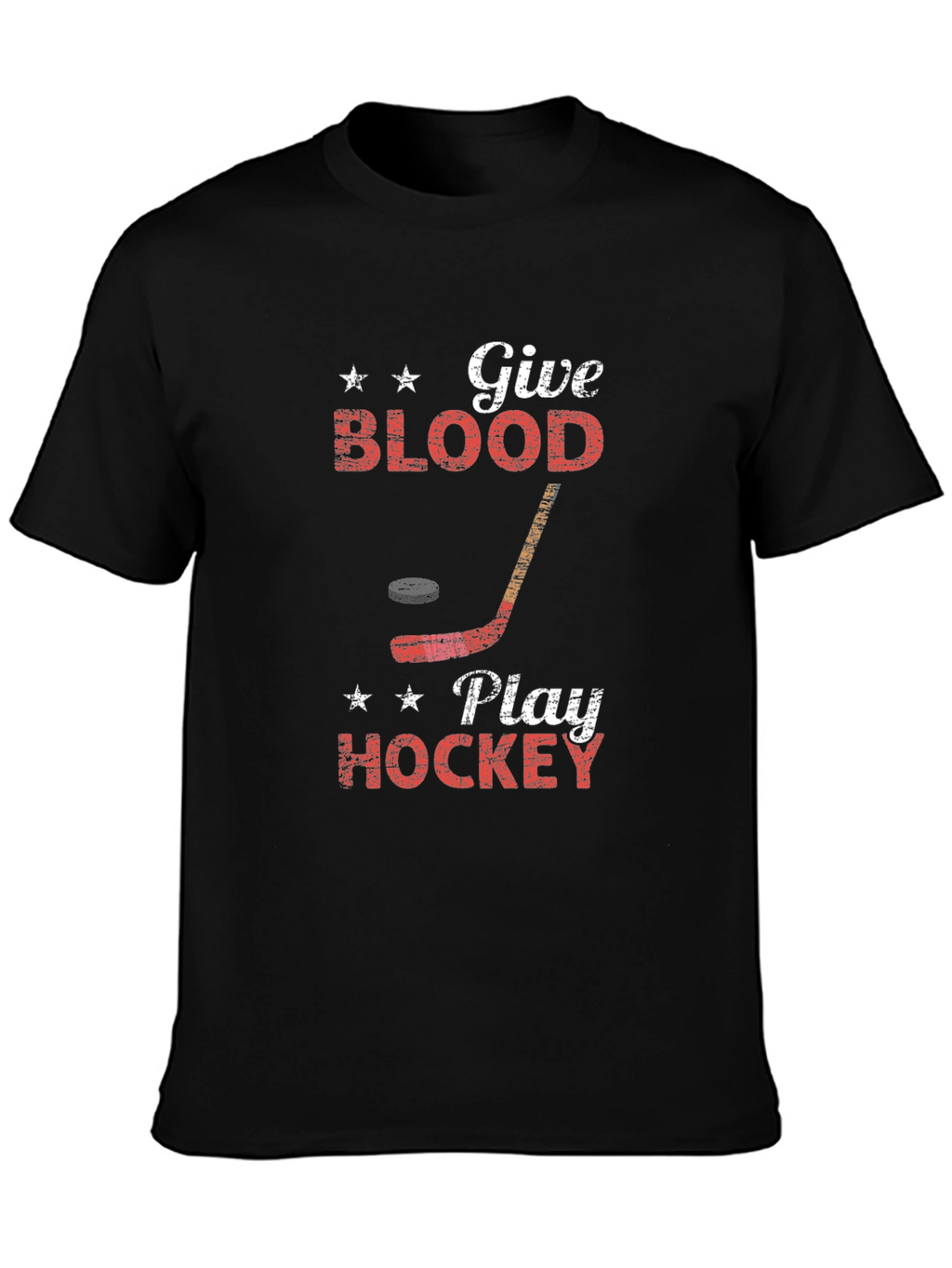 Give Blood Play Hockey Graphic T-Shirt