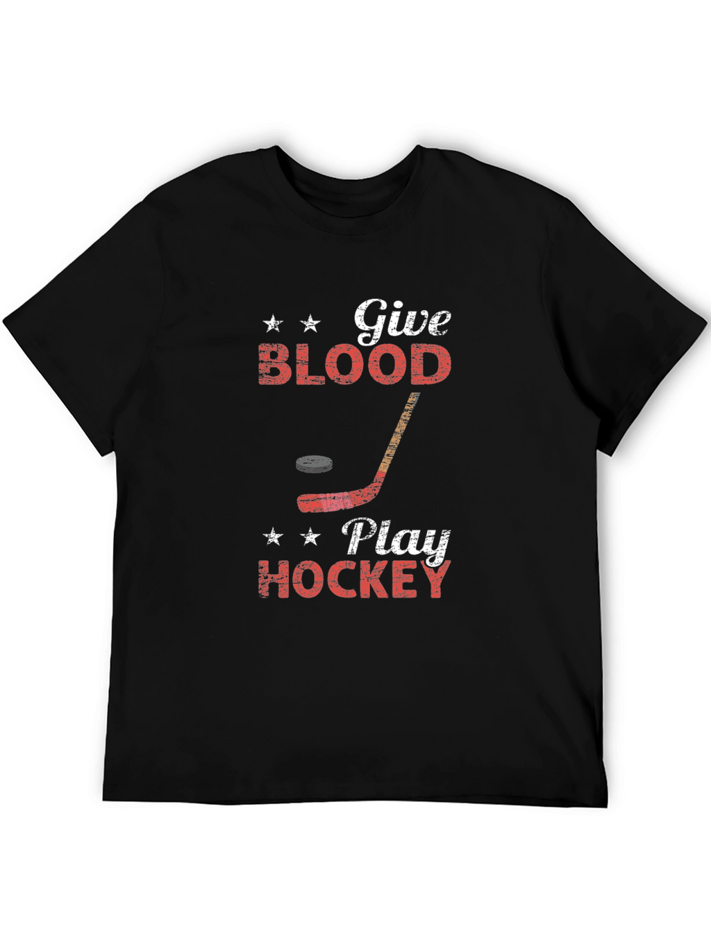 Give Blood Play Hockey Graphic T-Shirt