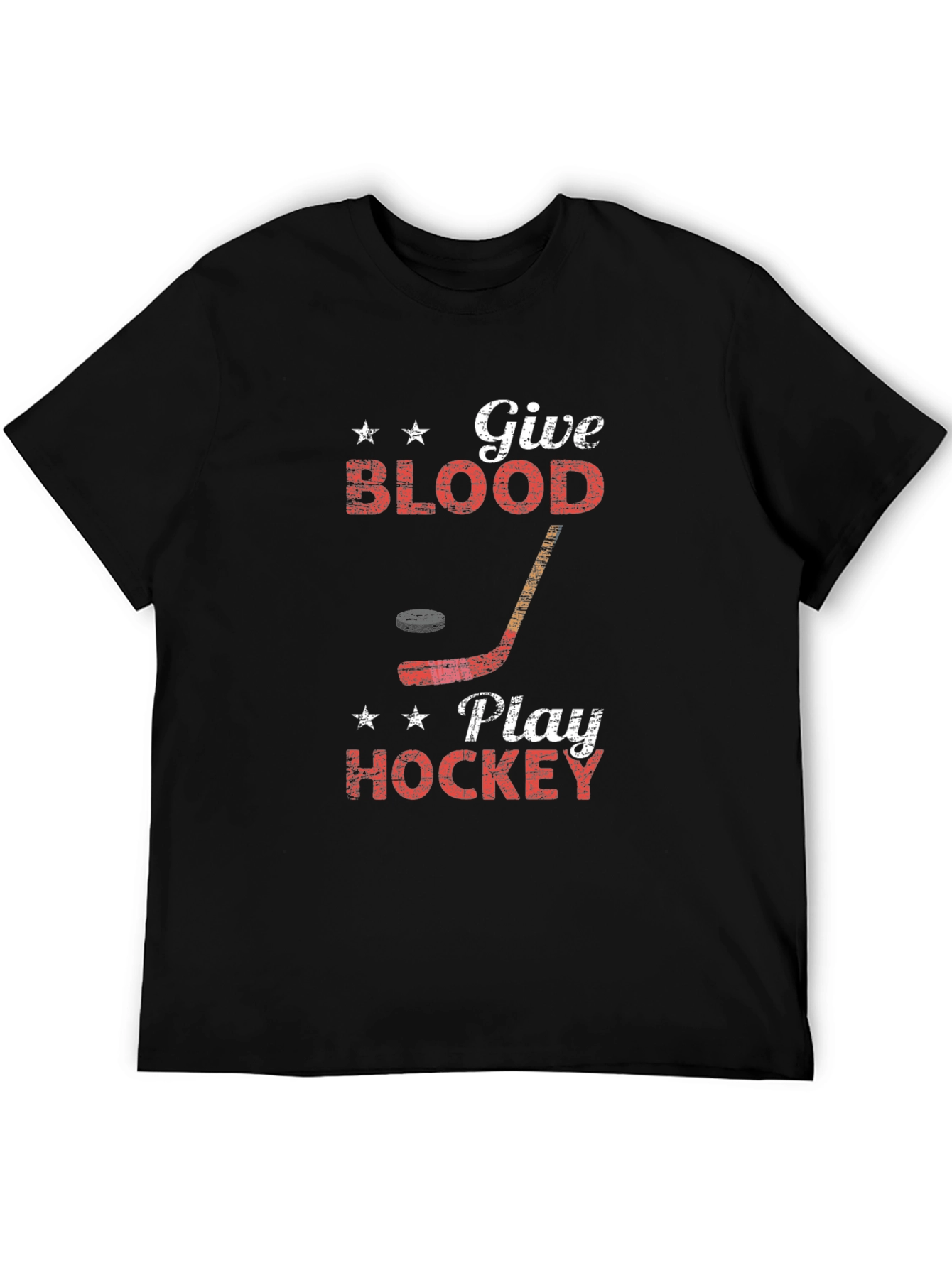 Give Blood Play Hockey Graphic T-Shirt