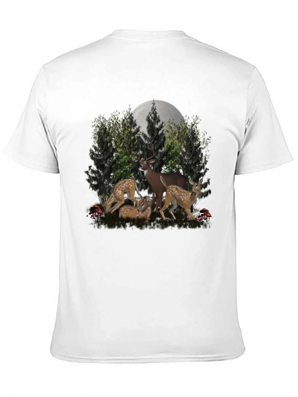 Deer Family Black T-Shirt