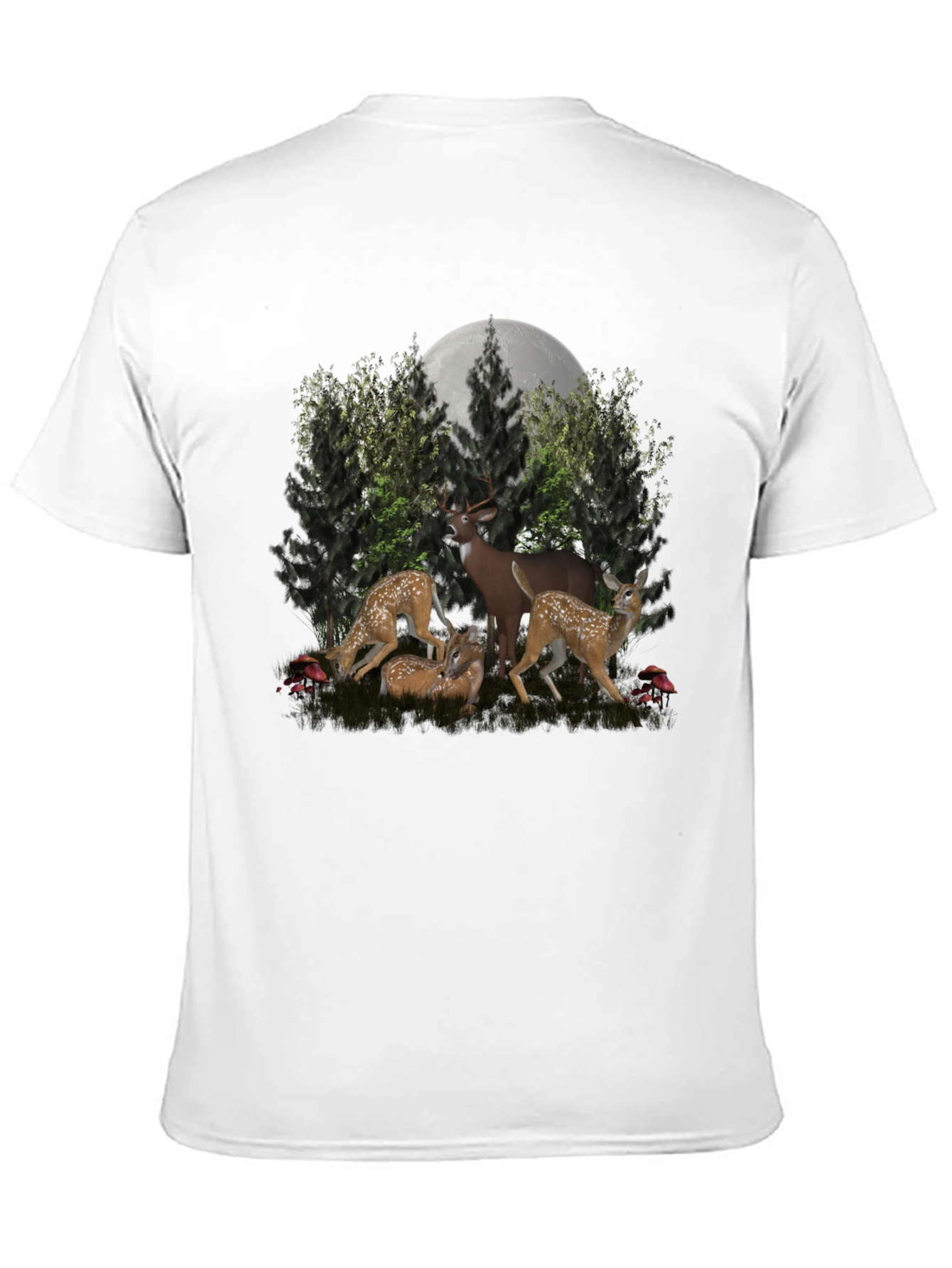Deer Family Black T-Shirt