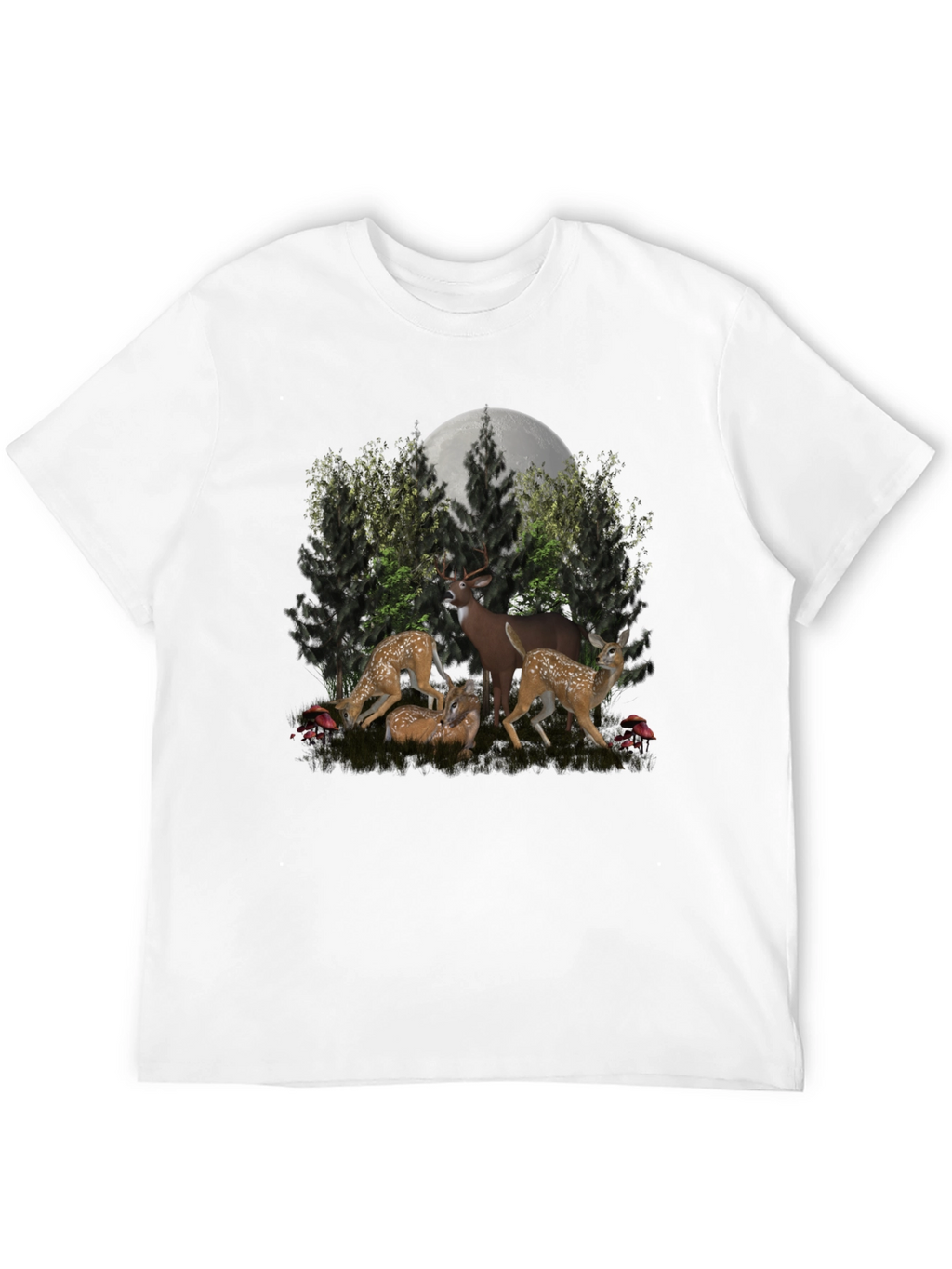 Deer Family Black T-Shirt