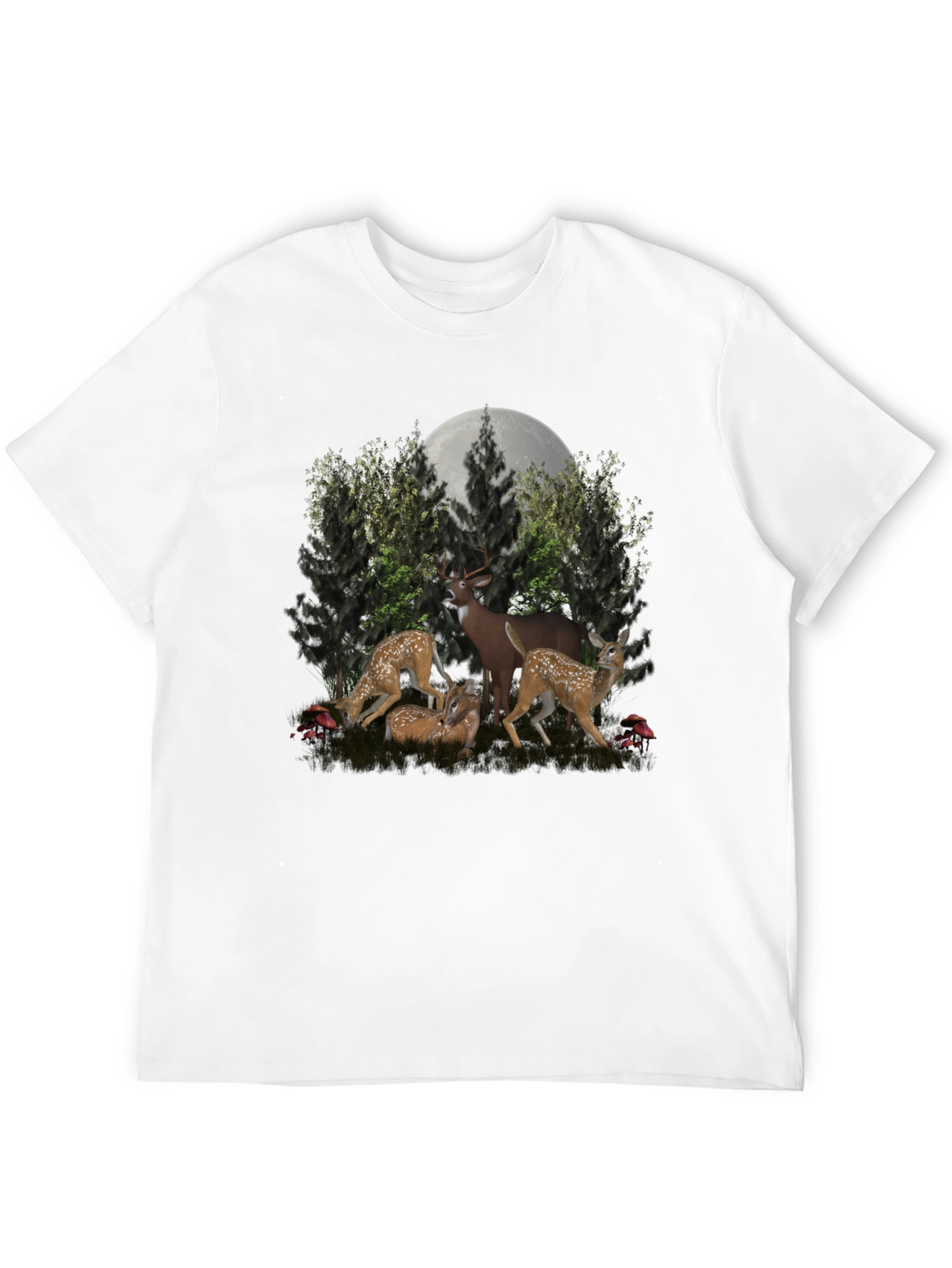 Deer Family Black T-Shirt