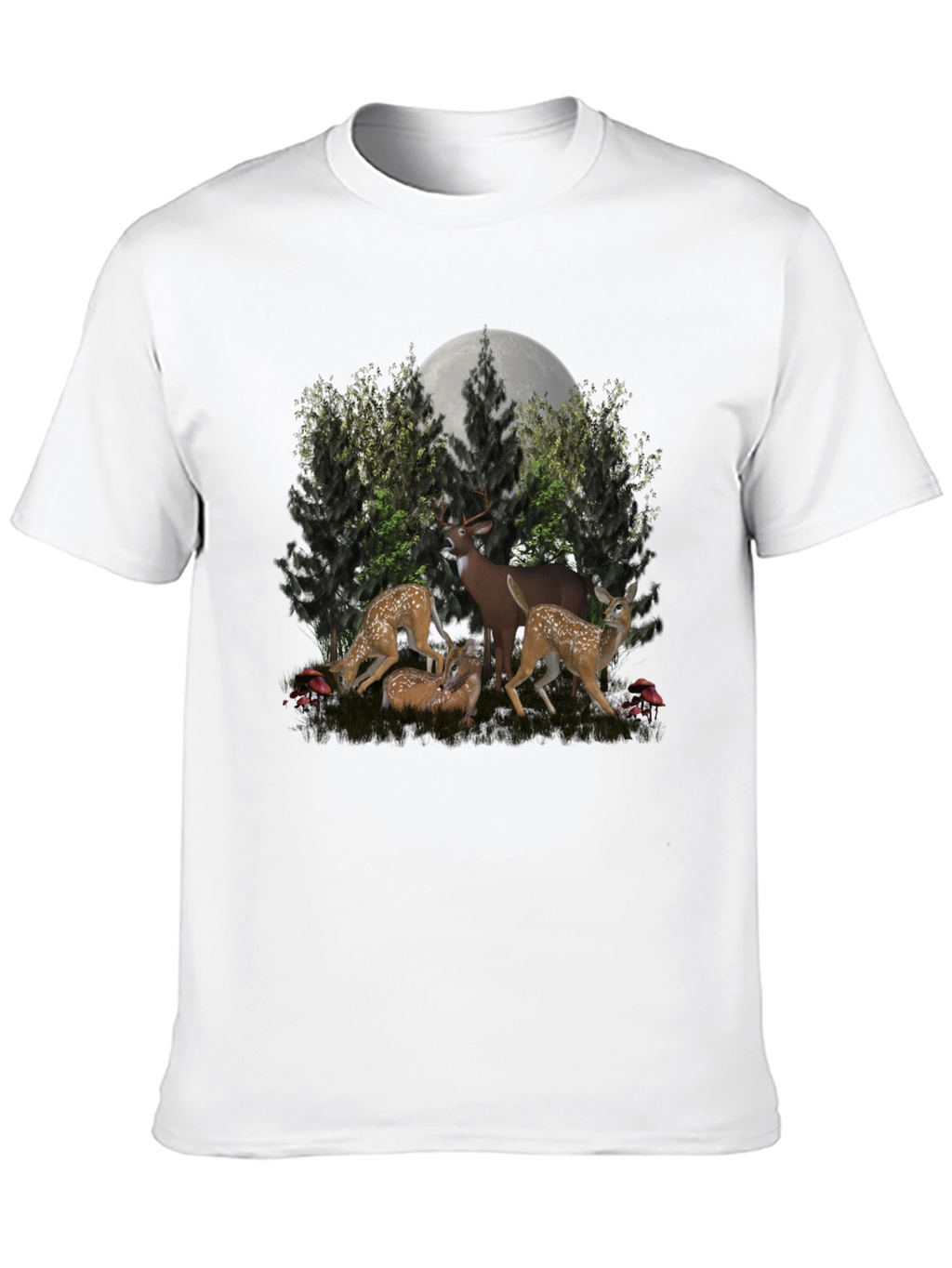 Deer Family Black T-Shirt