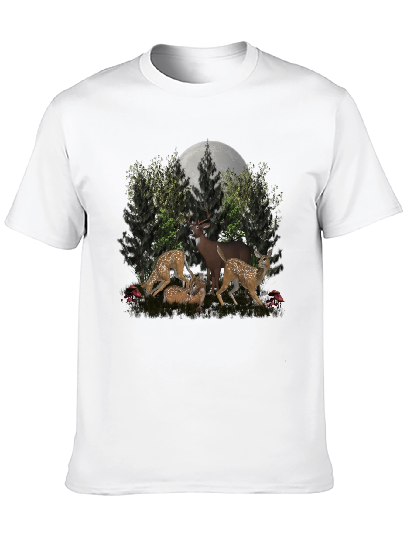 Deer Family Black T-Shirt