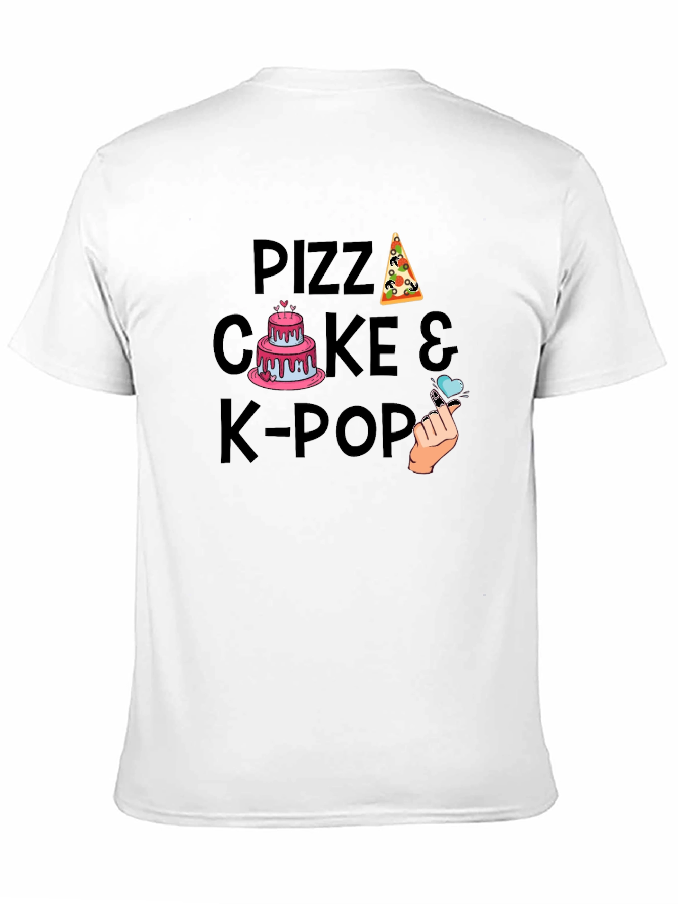 Pizza Cake & K-Pop Graphic T-Shirt