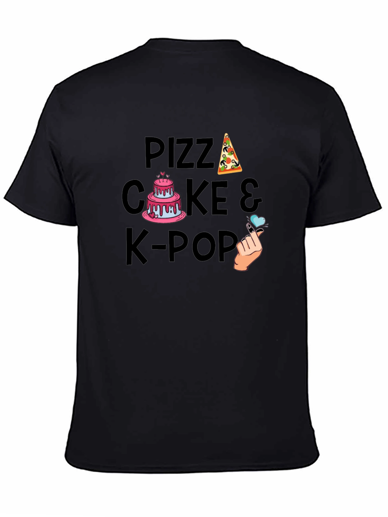 Pizza Cake & K-Pop Graphic T-Shirt