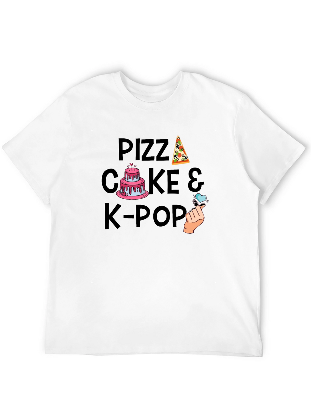 Pizza Cake & K-Pop Graphic T-Shirt