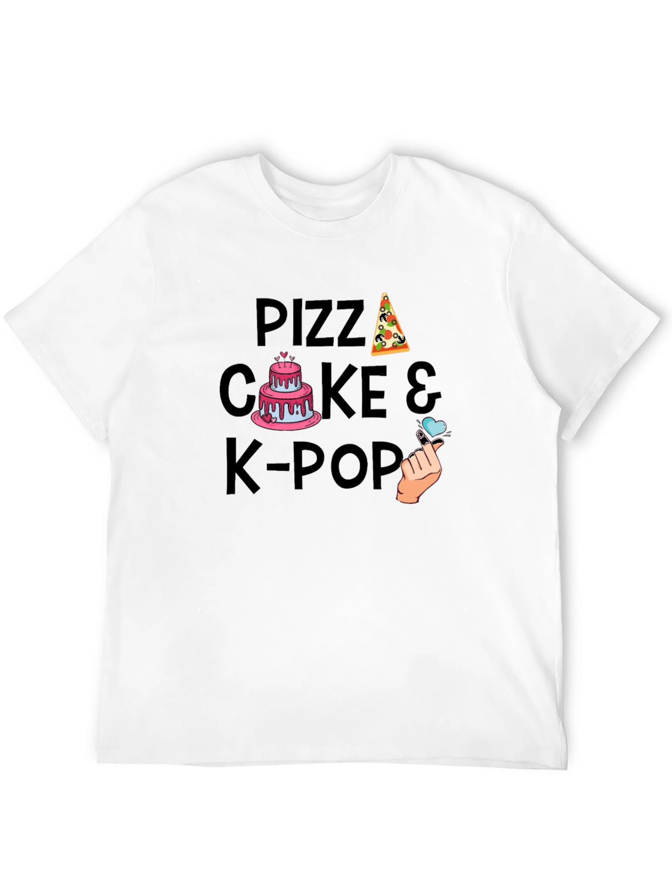Pizza Cake & K-Pop Graphic T-Shirt