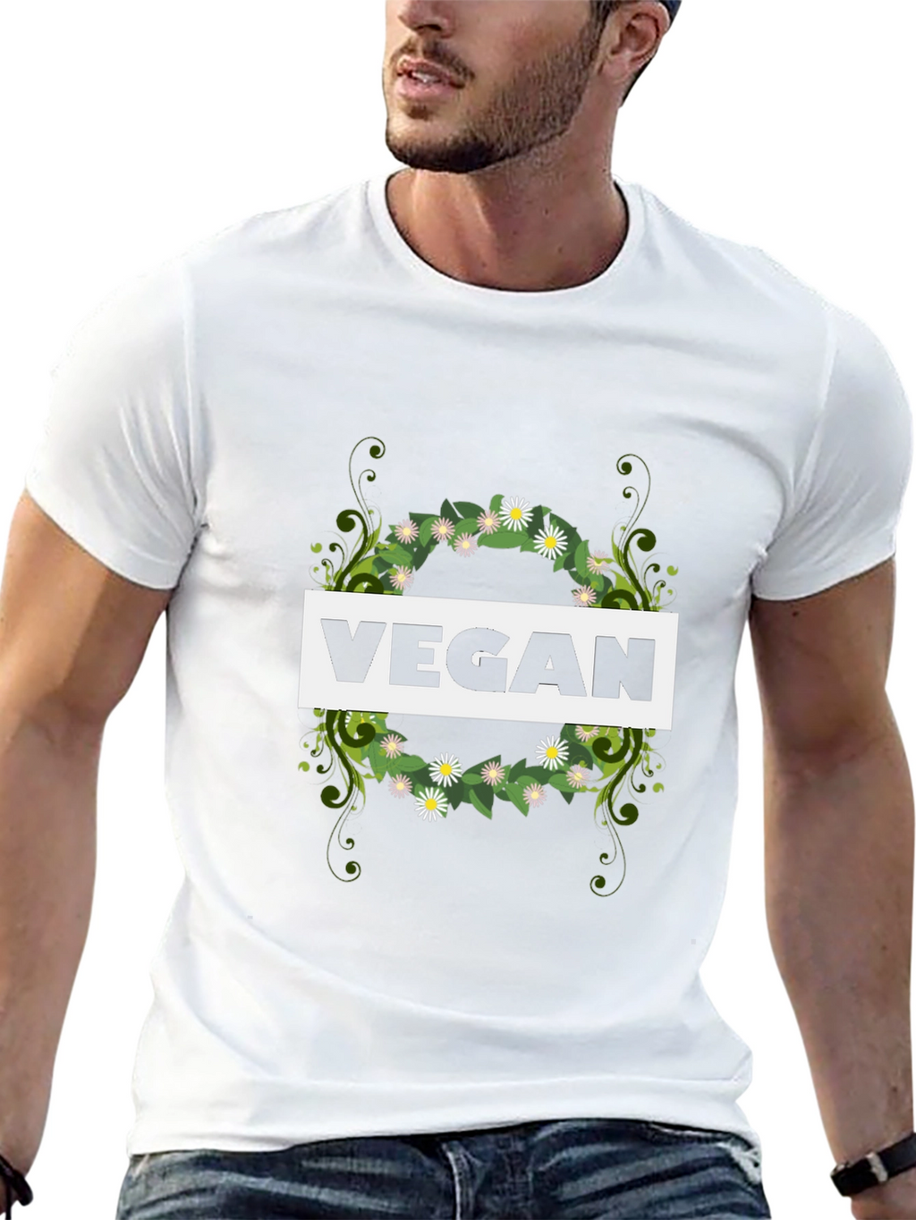 Vegan Floral Wreath T-Shirt