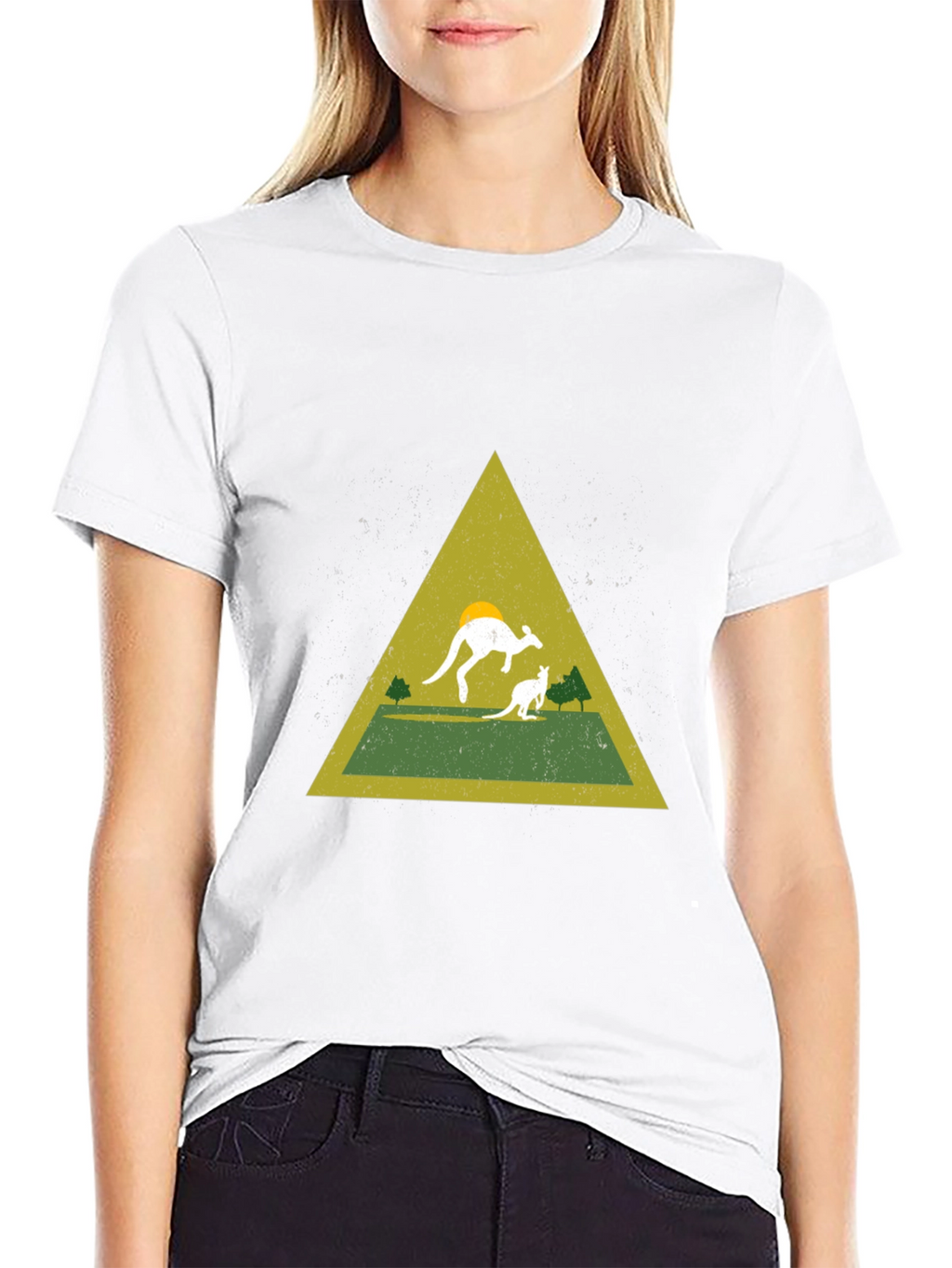 Kangaroo Triangle Graphic Tee - Black